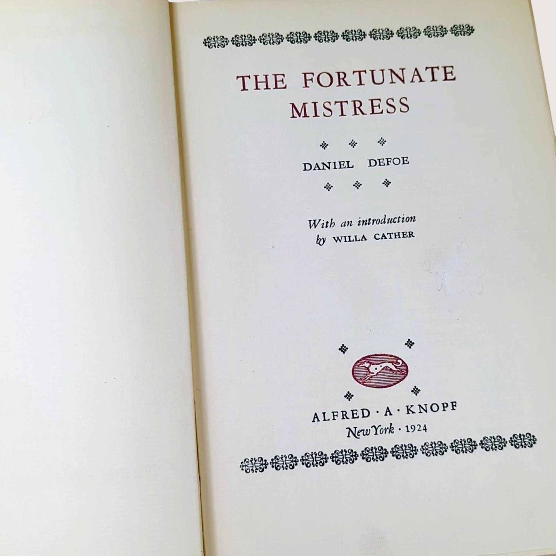1924 The Fortunate Mistress by Daniel Defoe Hardcover Book