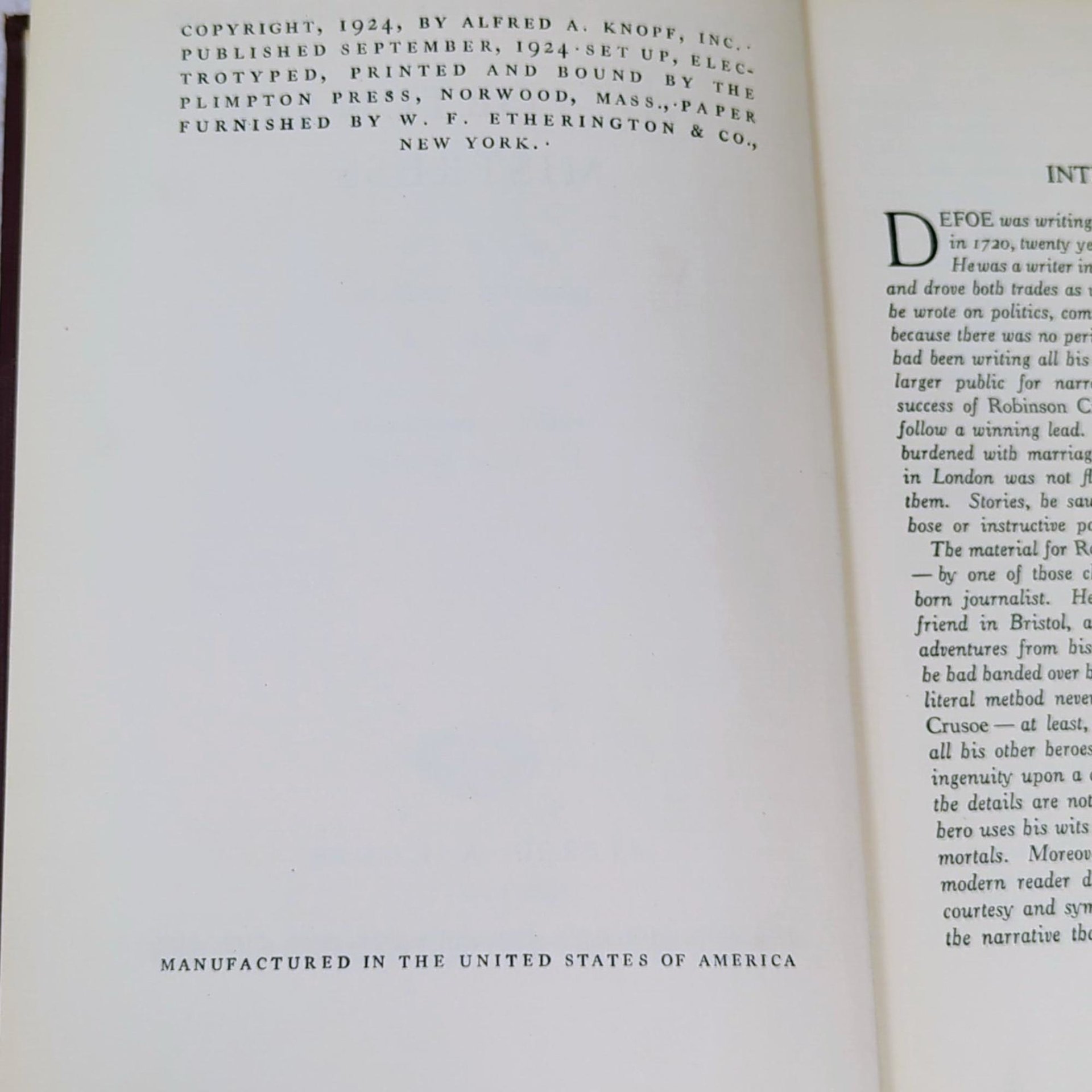 1924 Daniel Defoe – 1920s Art Deco Decorative Binding