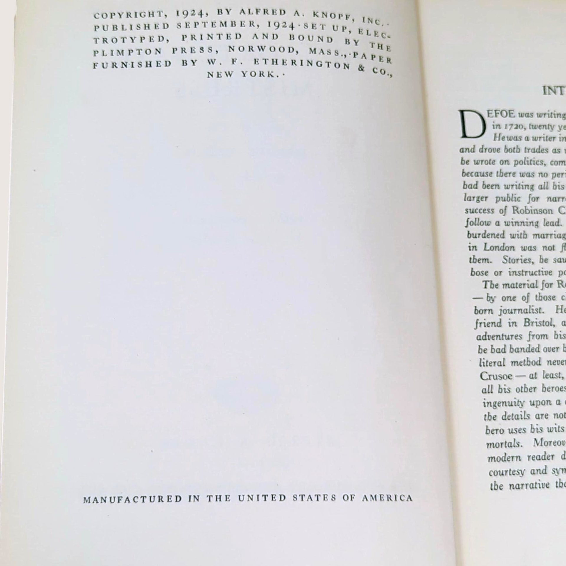 1924 The Fortunate Mistress by Daniel Defoe Hardcover Book