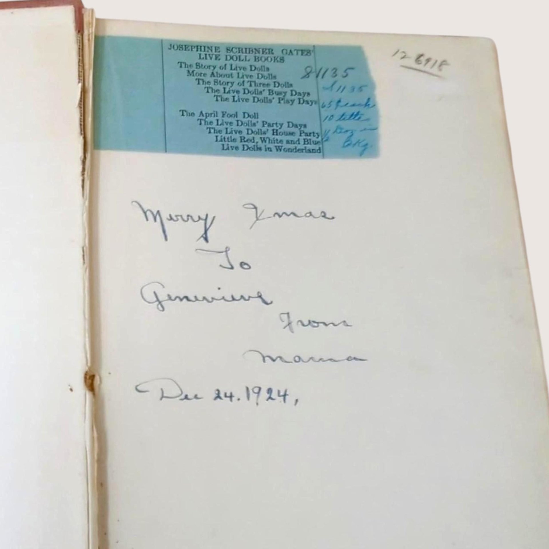 1905 The Story of the Three Dolls Josephine Scribner Gates Hardcover Book