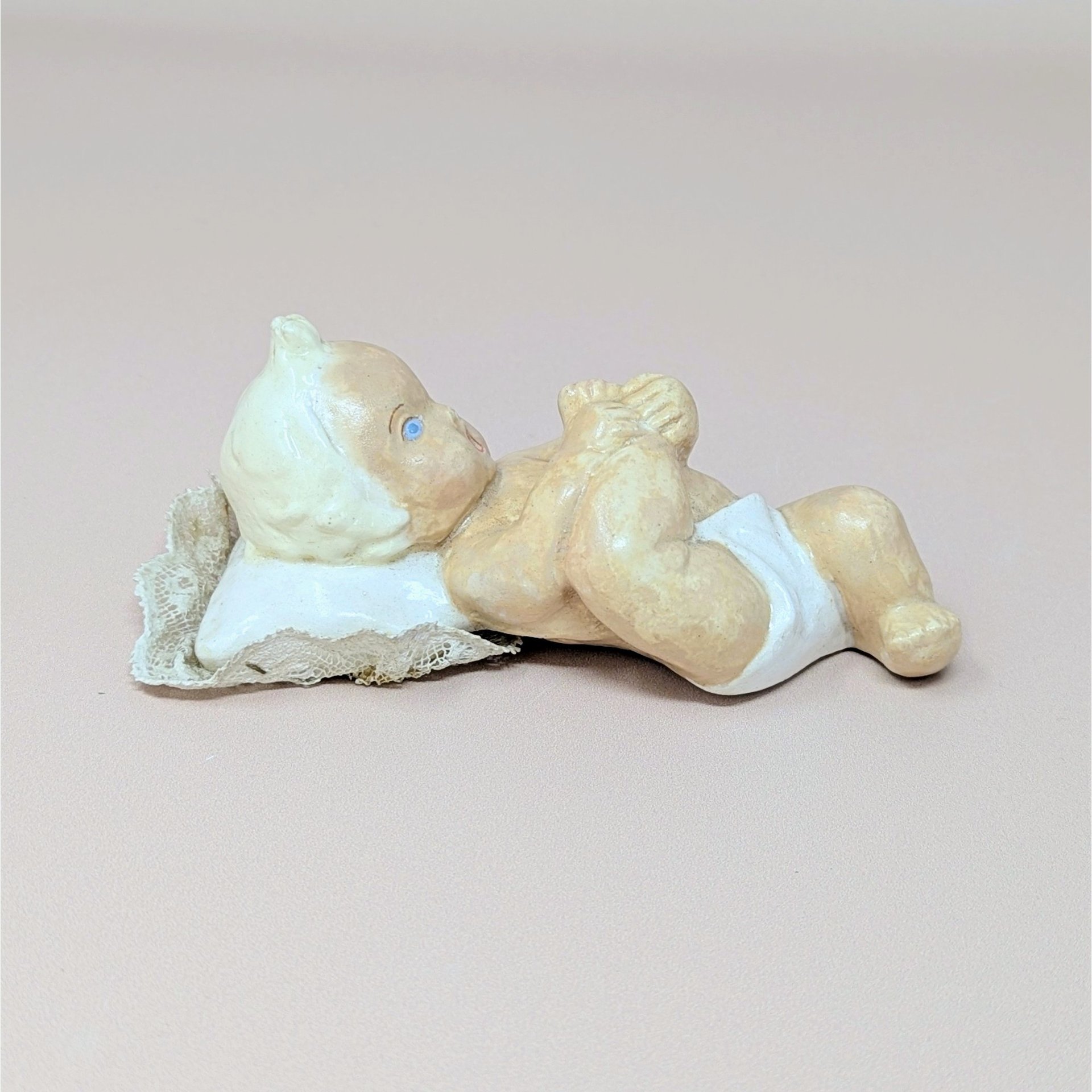 Vintage Chalkware Baby Figurine Pair