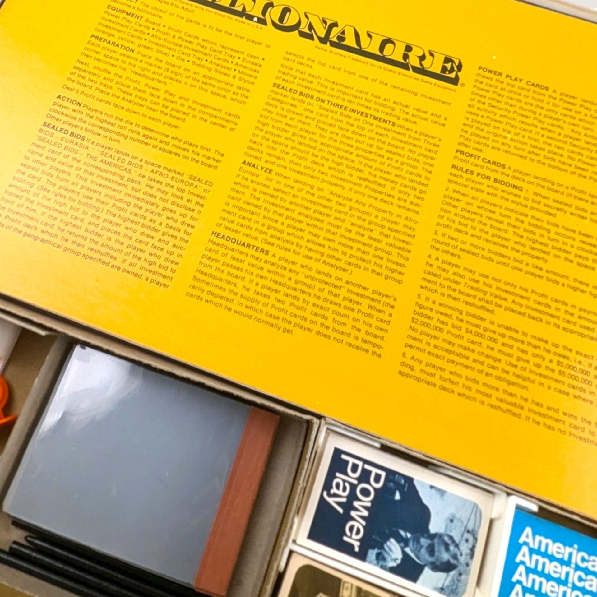 1973 Parker Brothers Billionaire Game