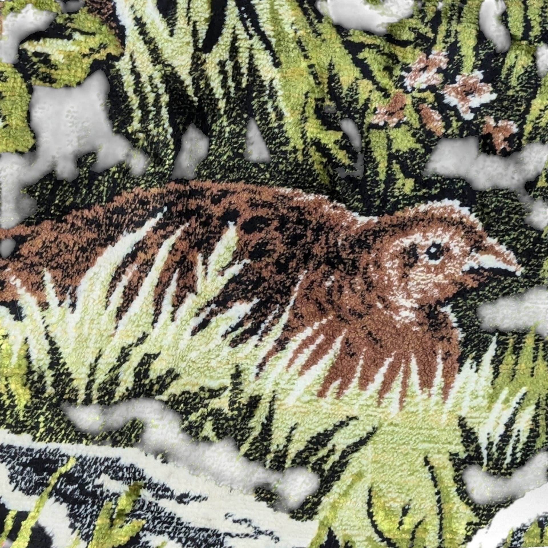 Vintage European Style Pheasant Woodland River Scene Wall Hanging Tapestry