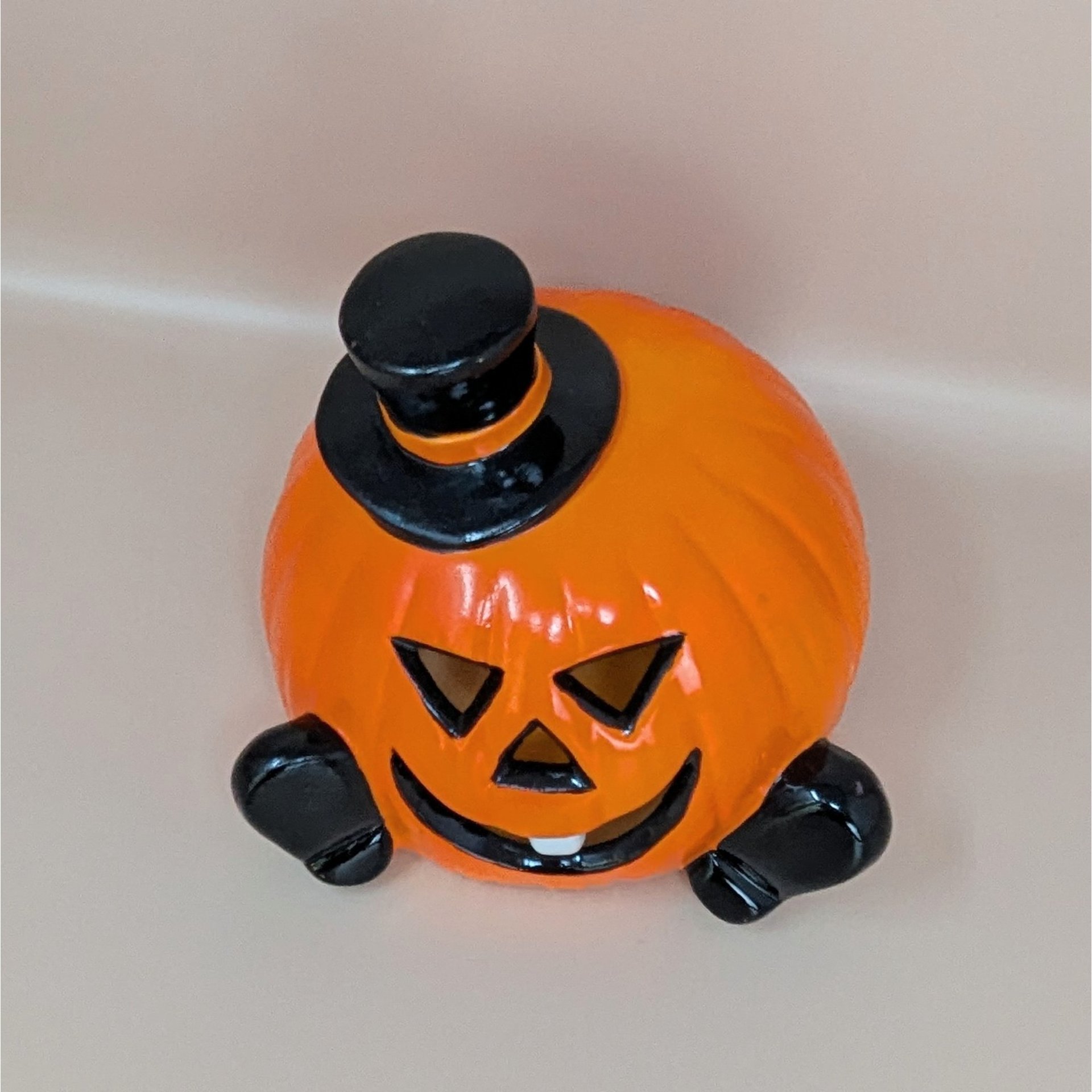 1990s PR Halloween Pumpkin Ceramic Light – Jack O Lantern Spooky Decor