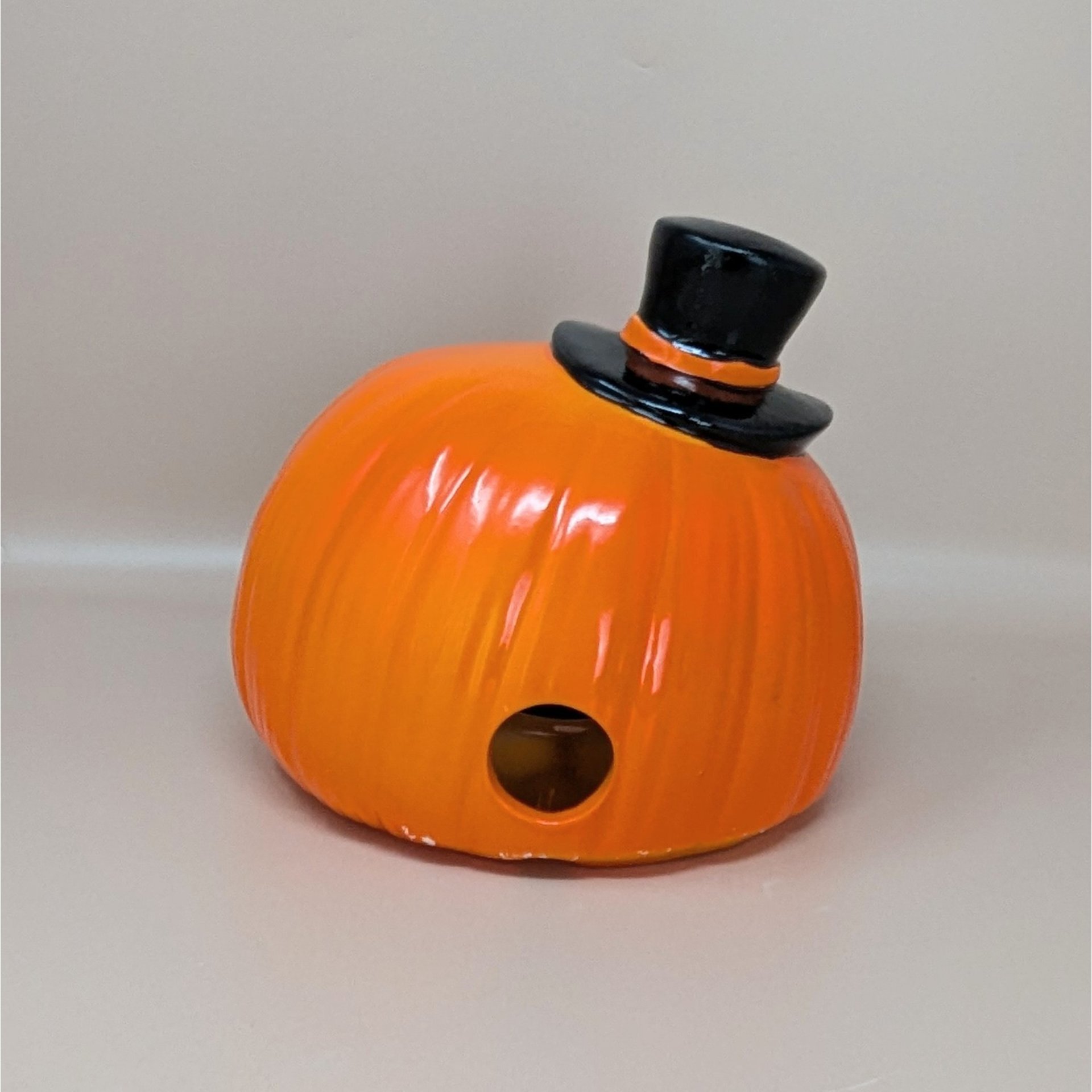 1990s PR Halloween Pumpkin Ceramic Light – Jack O Lantern Spooky Decor