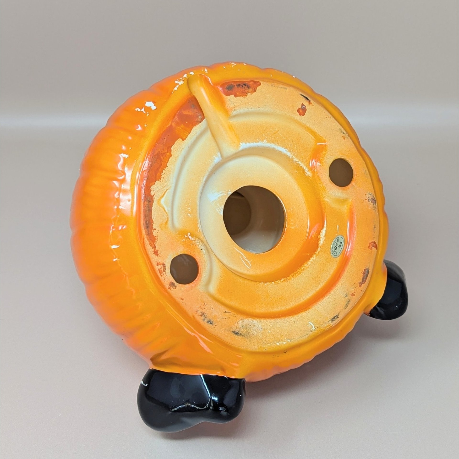 1990s PR Halloween Pumpkin Ceramic Light – Jack O Lantern Spooky Decor