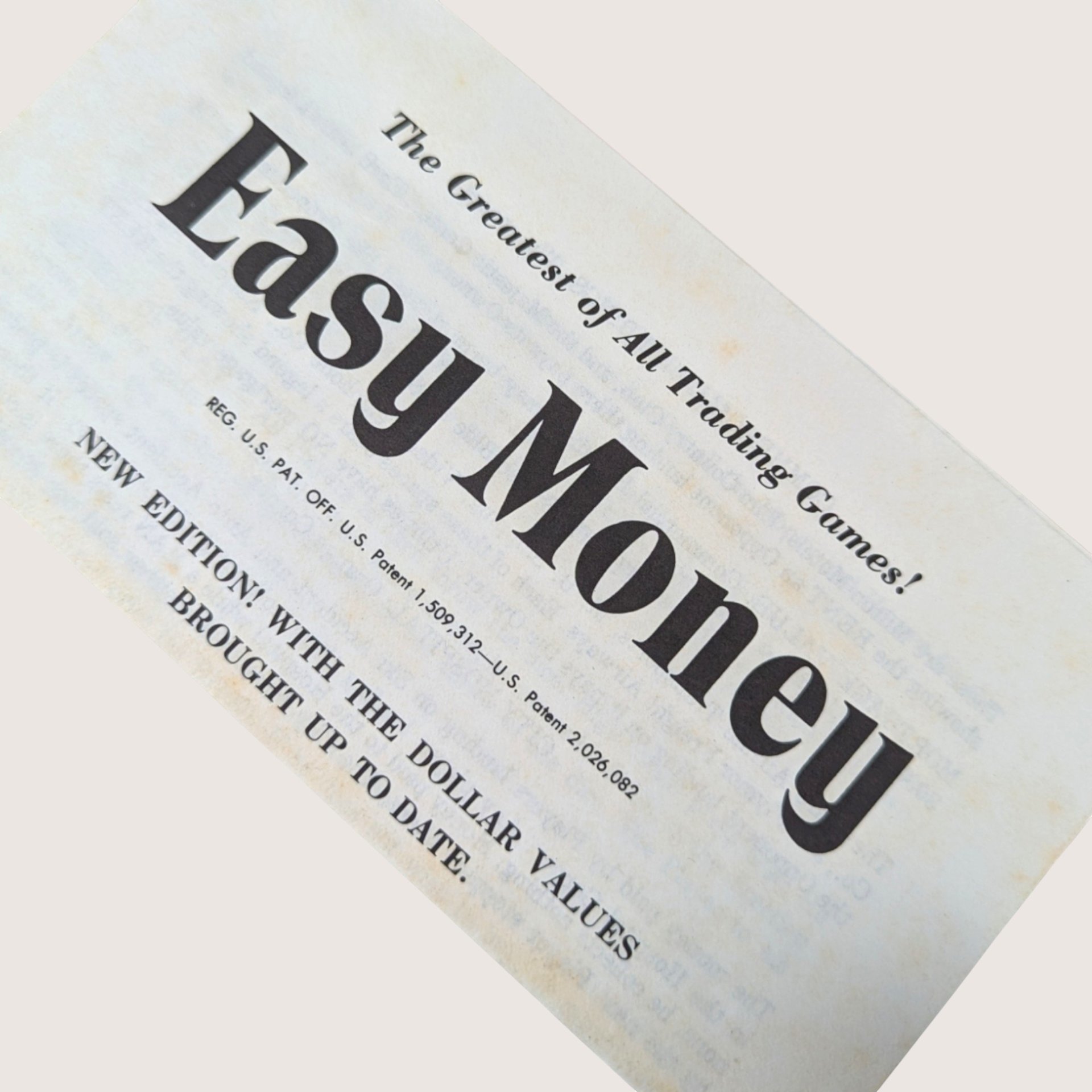 1974 Milton Bradley Easy Money Game