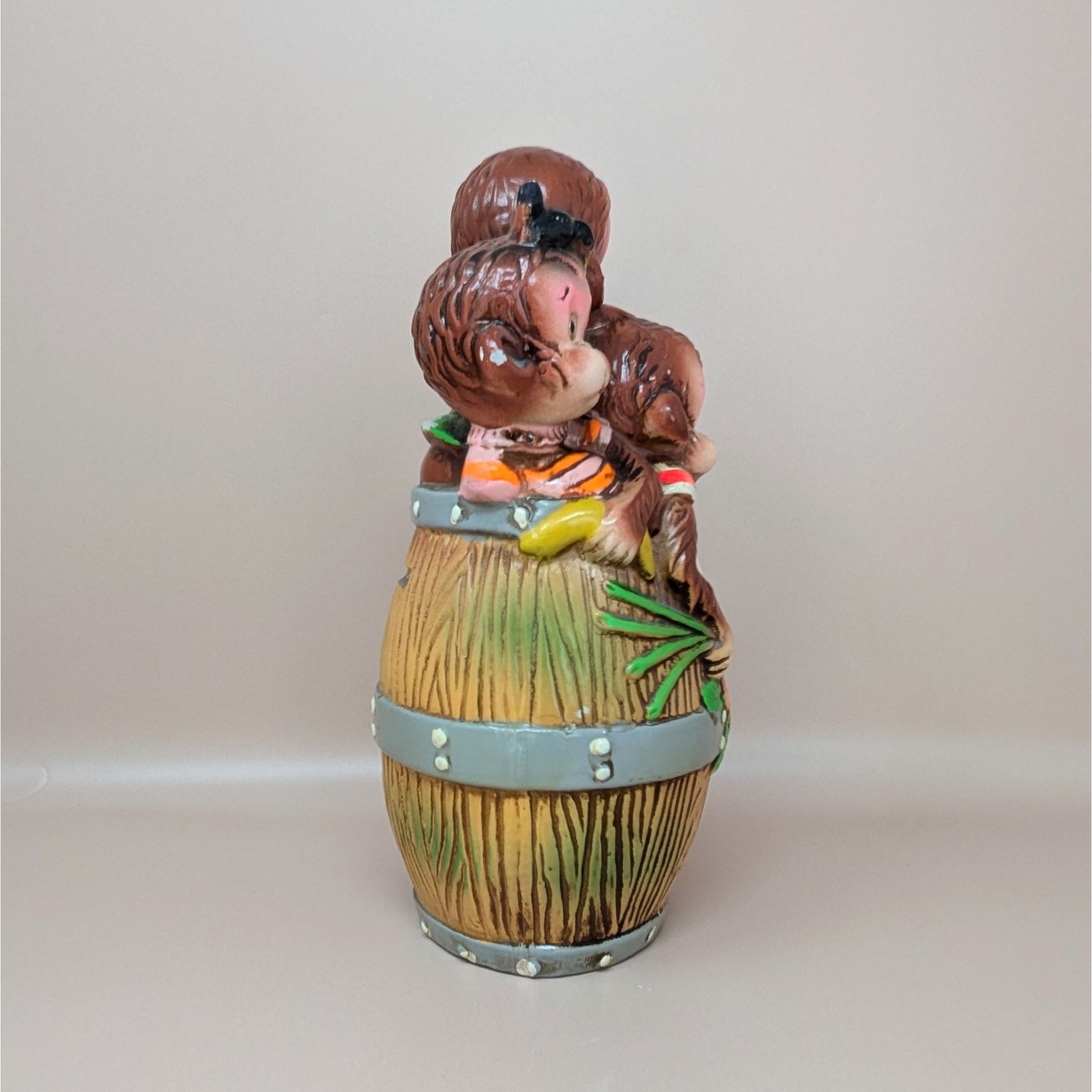 Barrel of Monkeys Ceramic Bank – Whimsical Kitschy Coin Saver