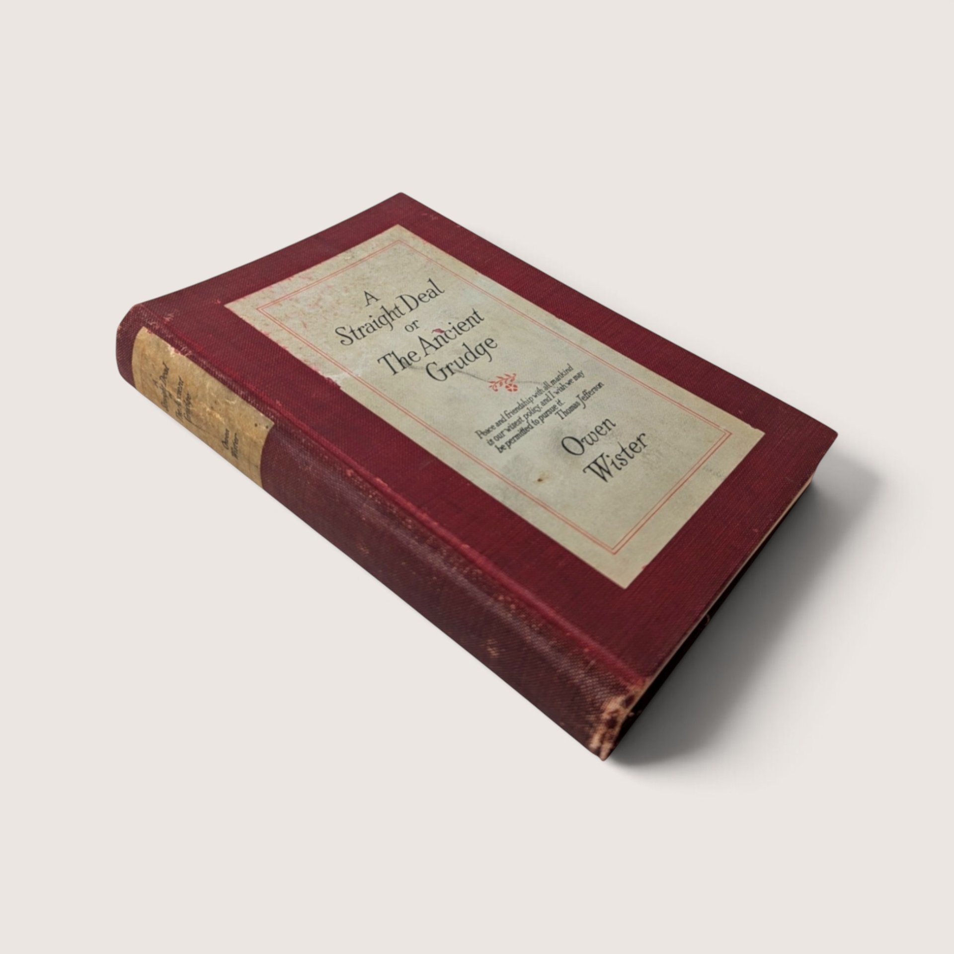1920 A Straight Deal Or The Ancient Grudge Owen Wister Hardcover Book