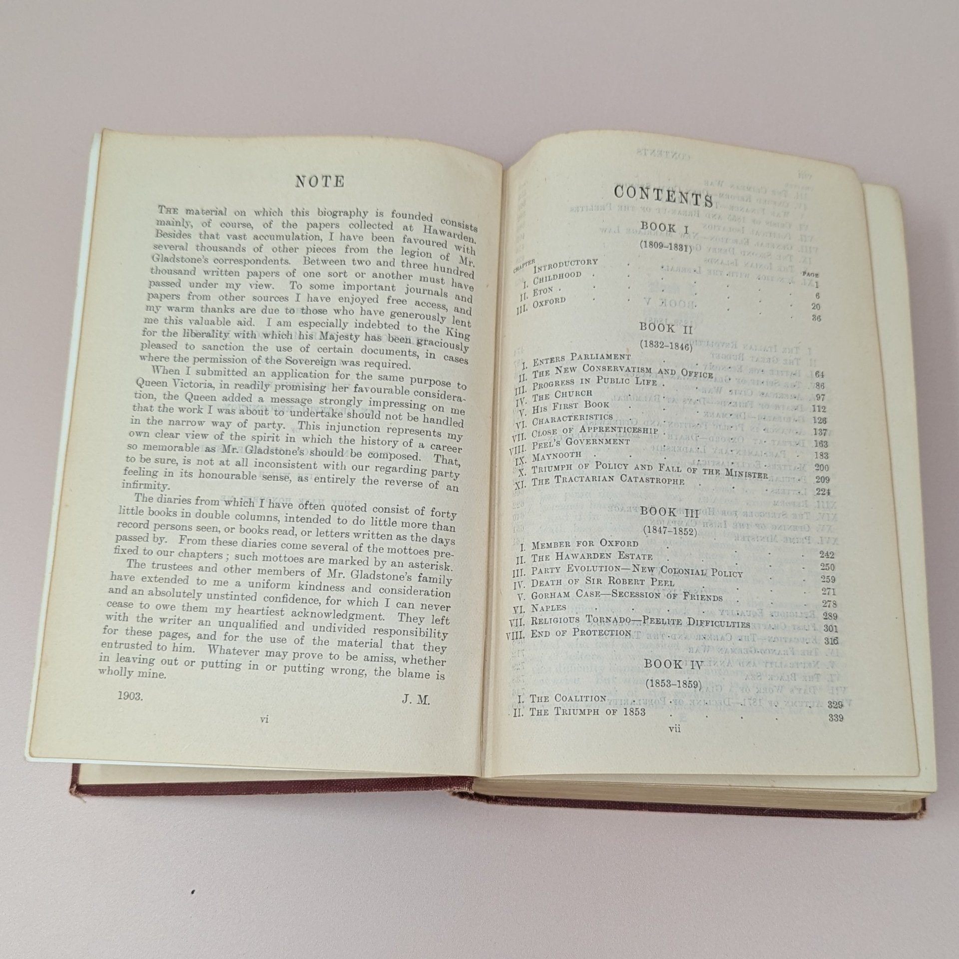 1908 John Morley Hardcover Books – Life of Gladstone Set – Antique Edwardian Biography
