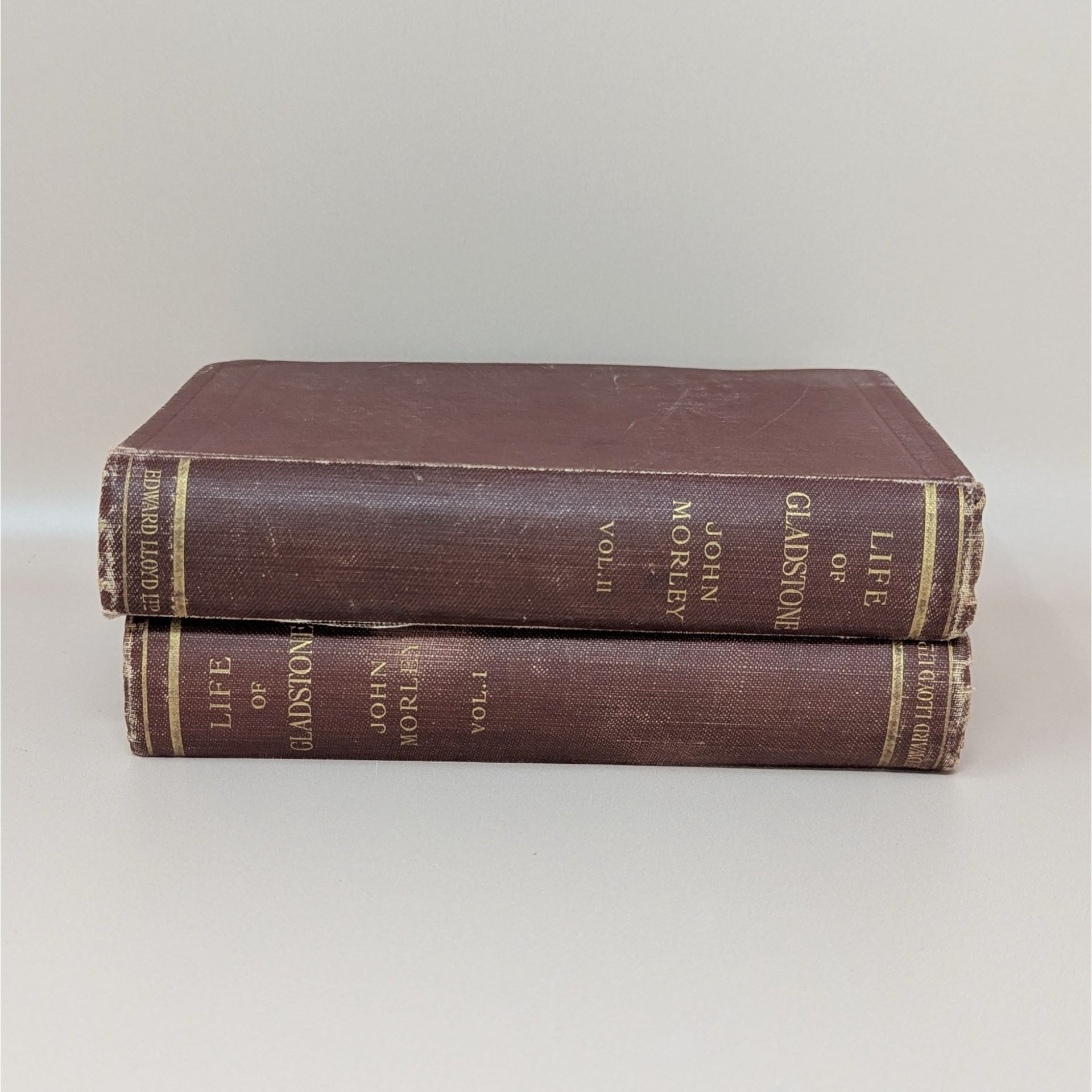 1908 John Morley Hardcover Books – Life of Gladstone Set – Antique Edwardian Biography