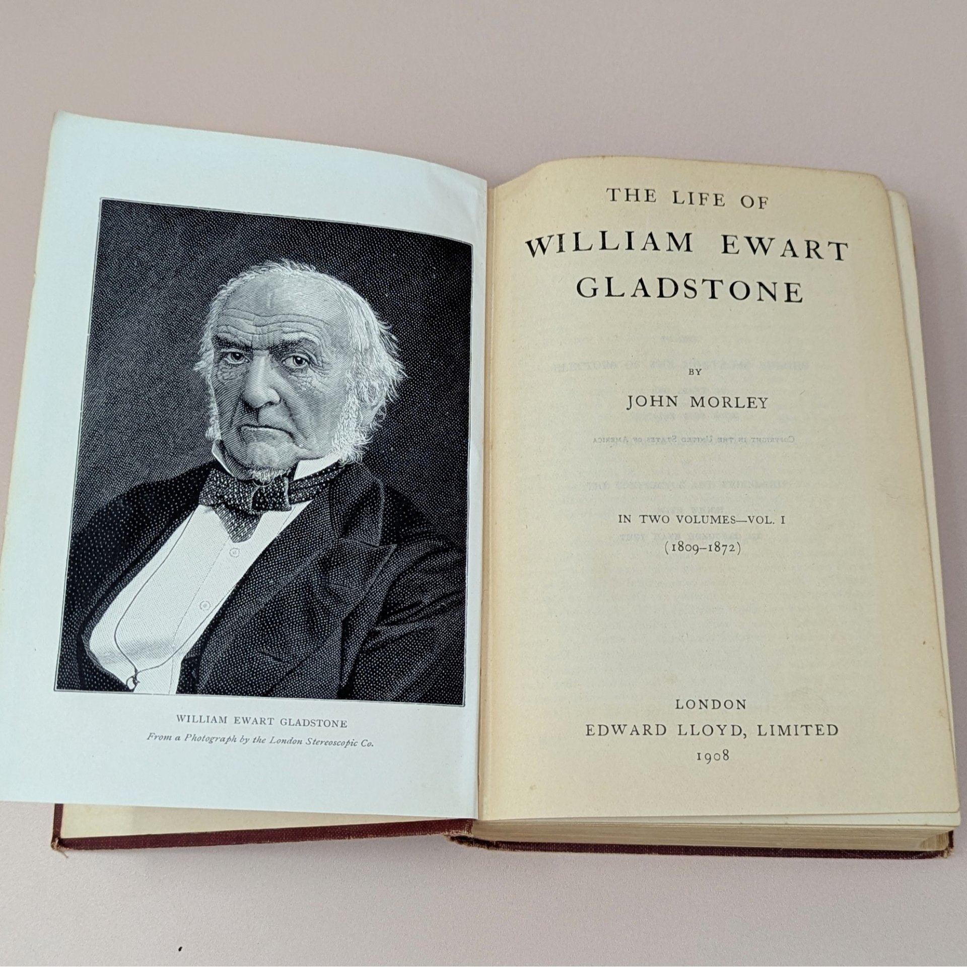 1908 John Morley Hardcover Books – Life of Gladstone Set – Antique Edwardian Biography