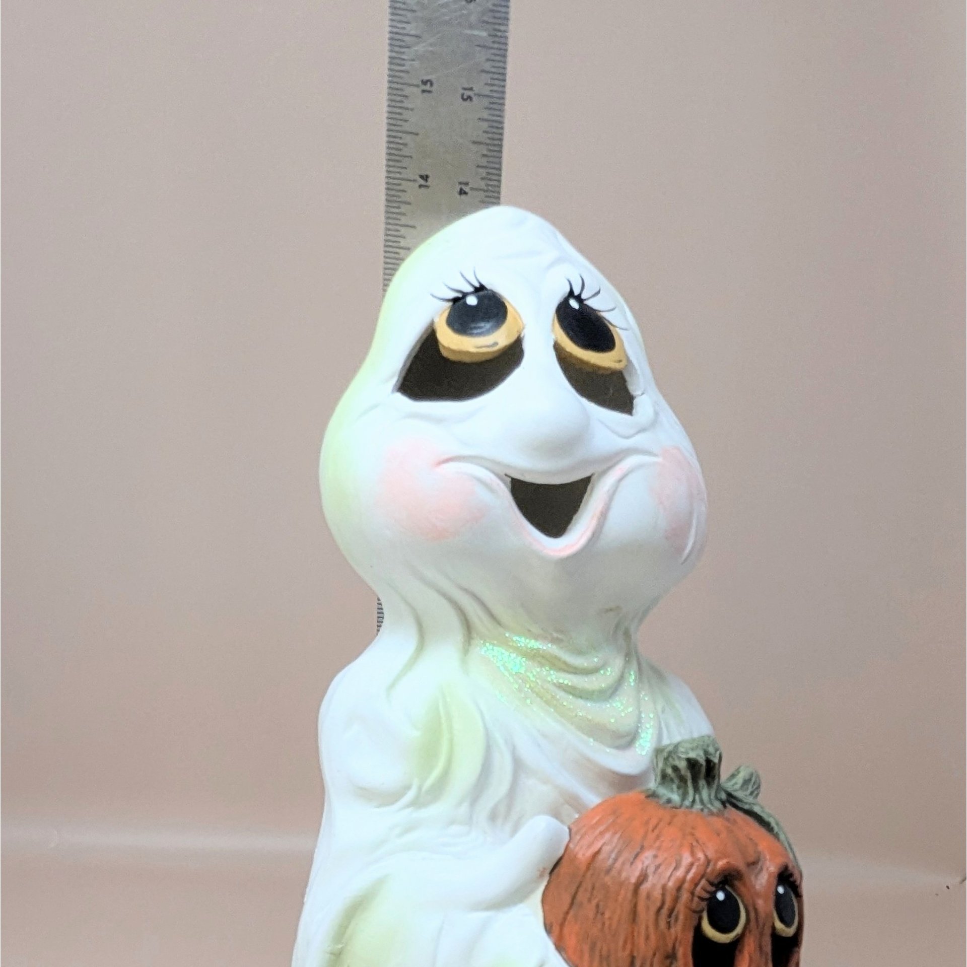 1970s Holland Mold Iridescent Ceramic Ghost Light