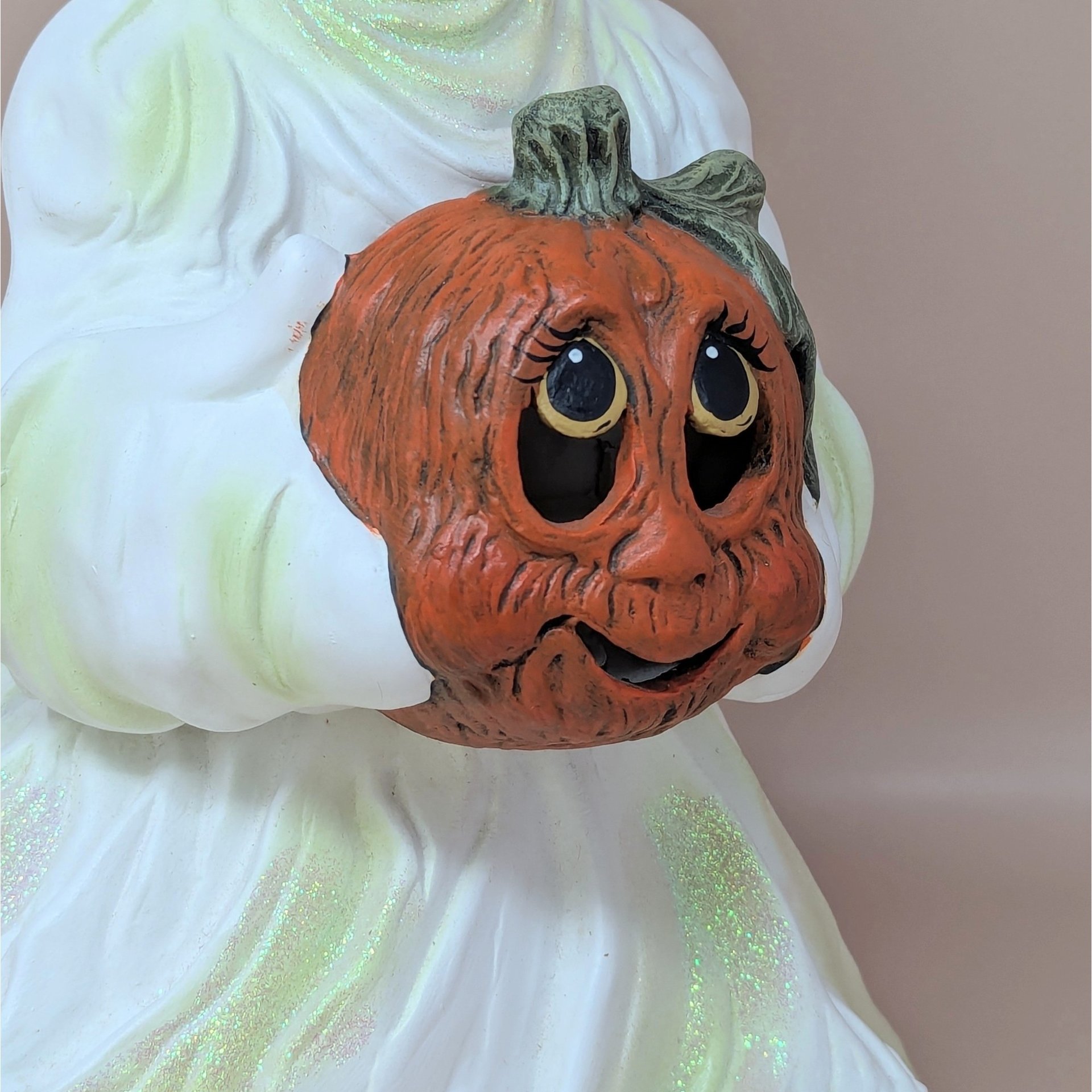 1970s Holland Mold Iridescent Ceramic Ghost Light