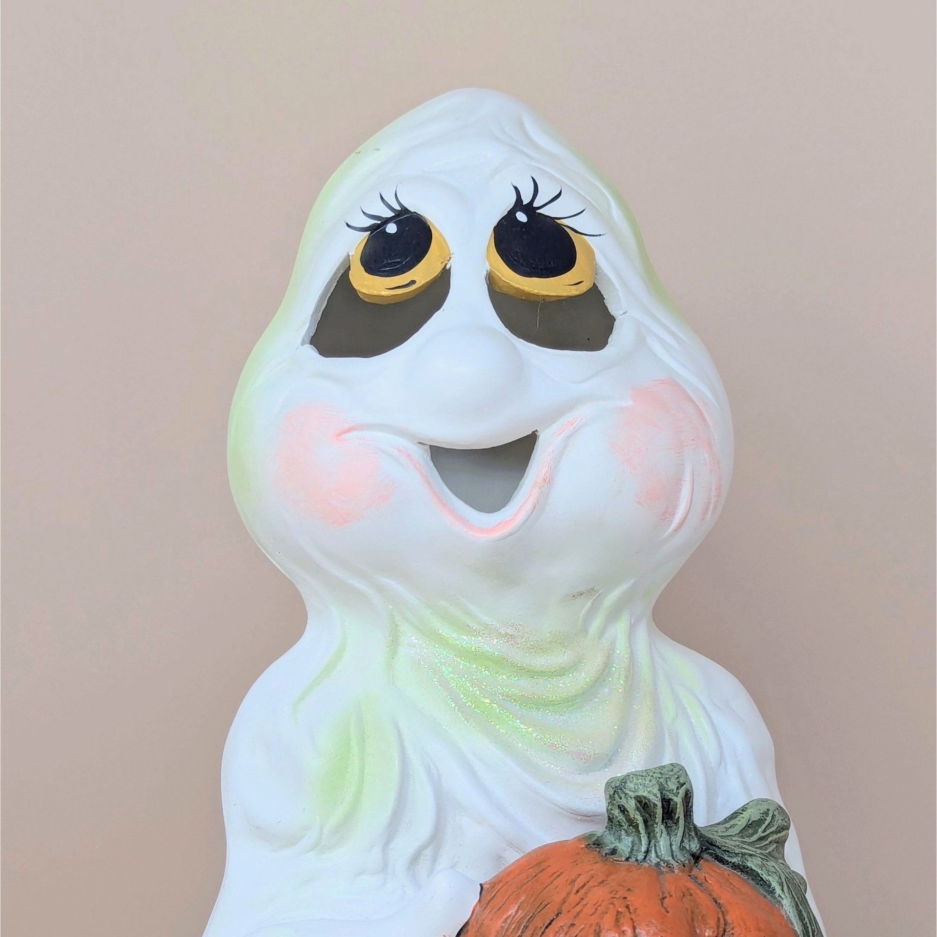 1970s Holland Mold Iridescent Ceramic Ghost Light