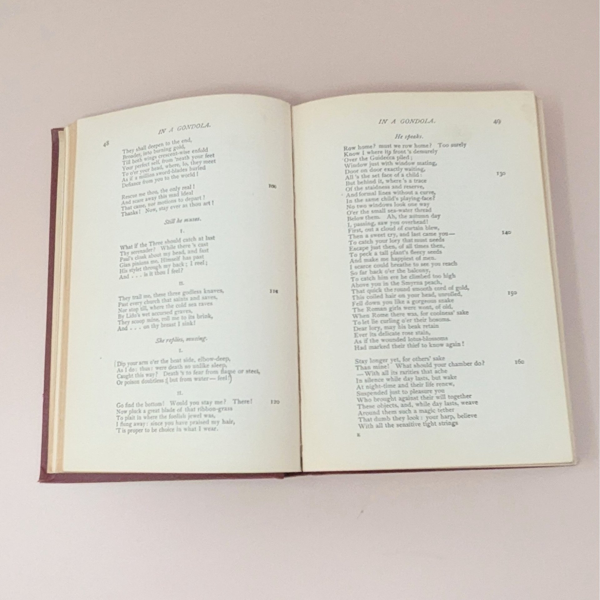 Antique Robert Brownings Poems Hardcover Book