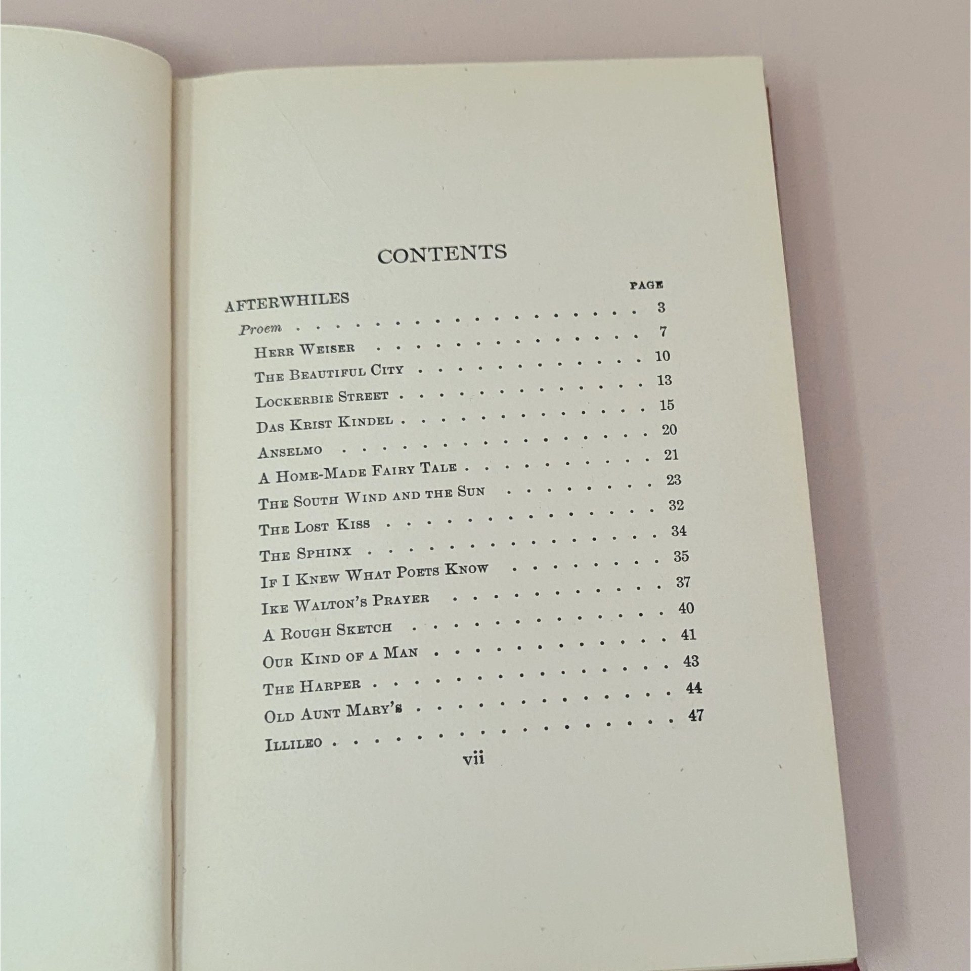 Afterwhiles Hardcover Book – James Whitcomb Riley Poetry
