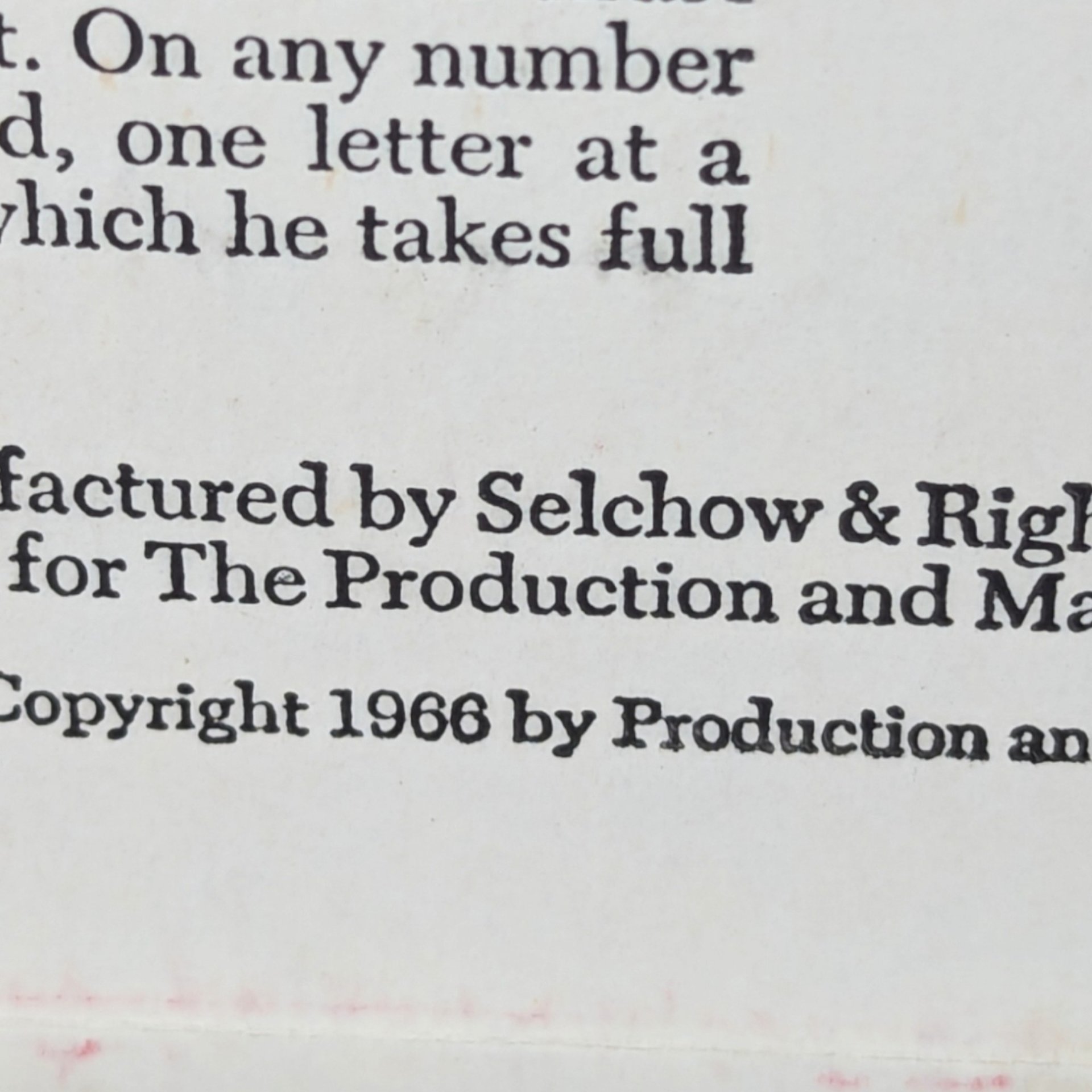 1966 Selchow and Righter Scrabble RSVP Game