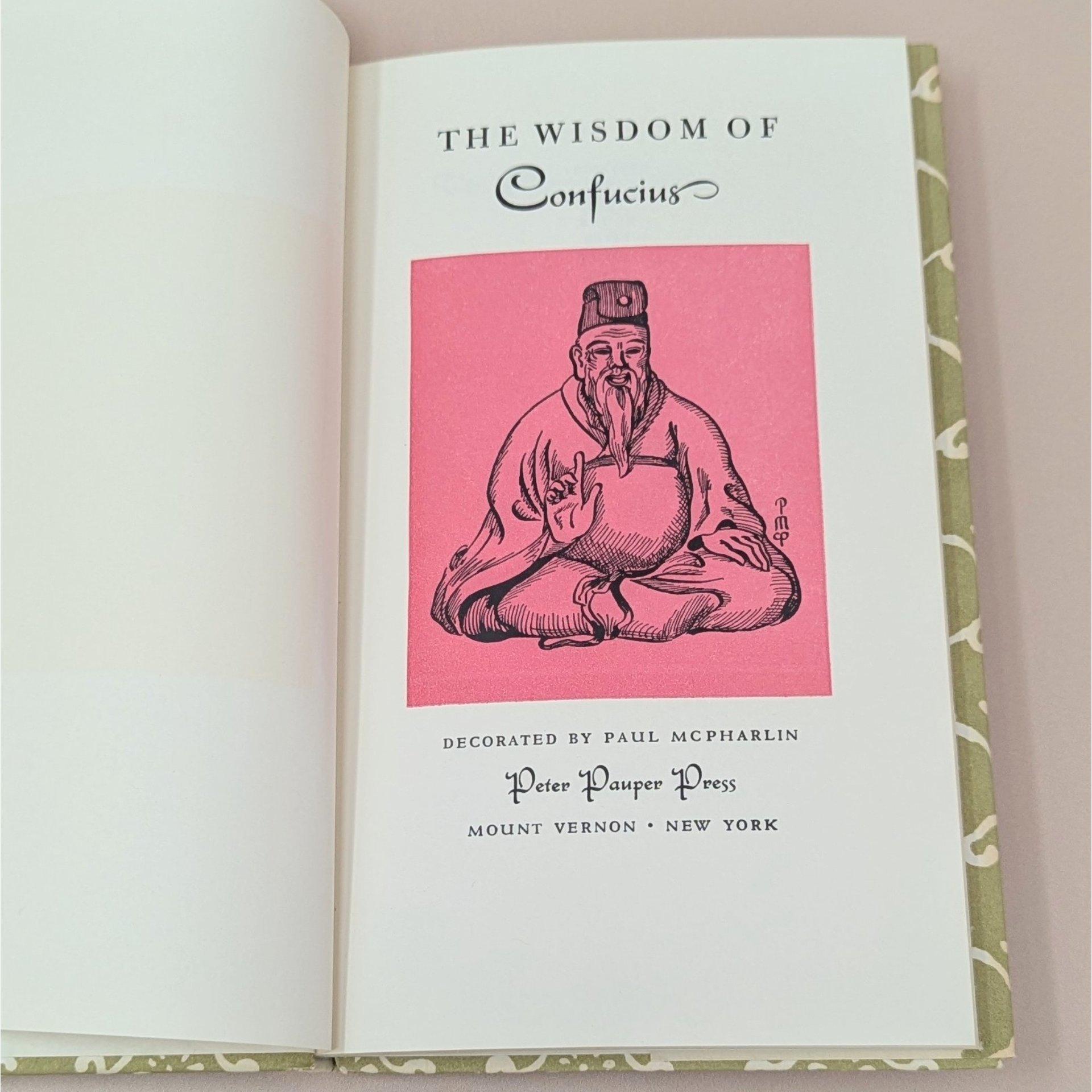 1963 The Wisdom of Confucius Hardcover – Peter Pauper Press – Mid-Century Philosophy Gift