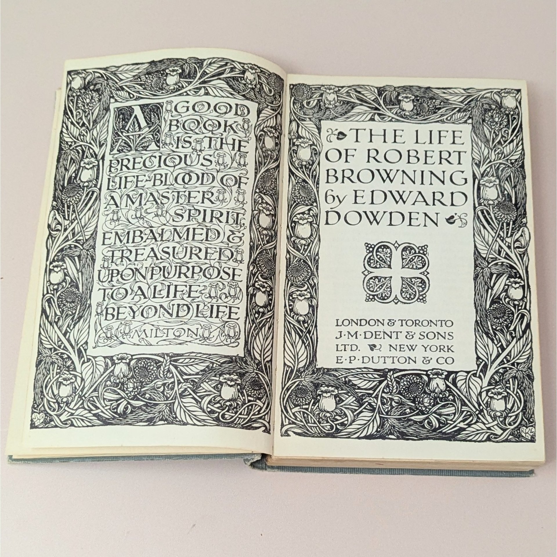 1904 The Life of Robert Browning Hardcover – Edward Dowden – Antique Poetry Biography