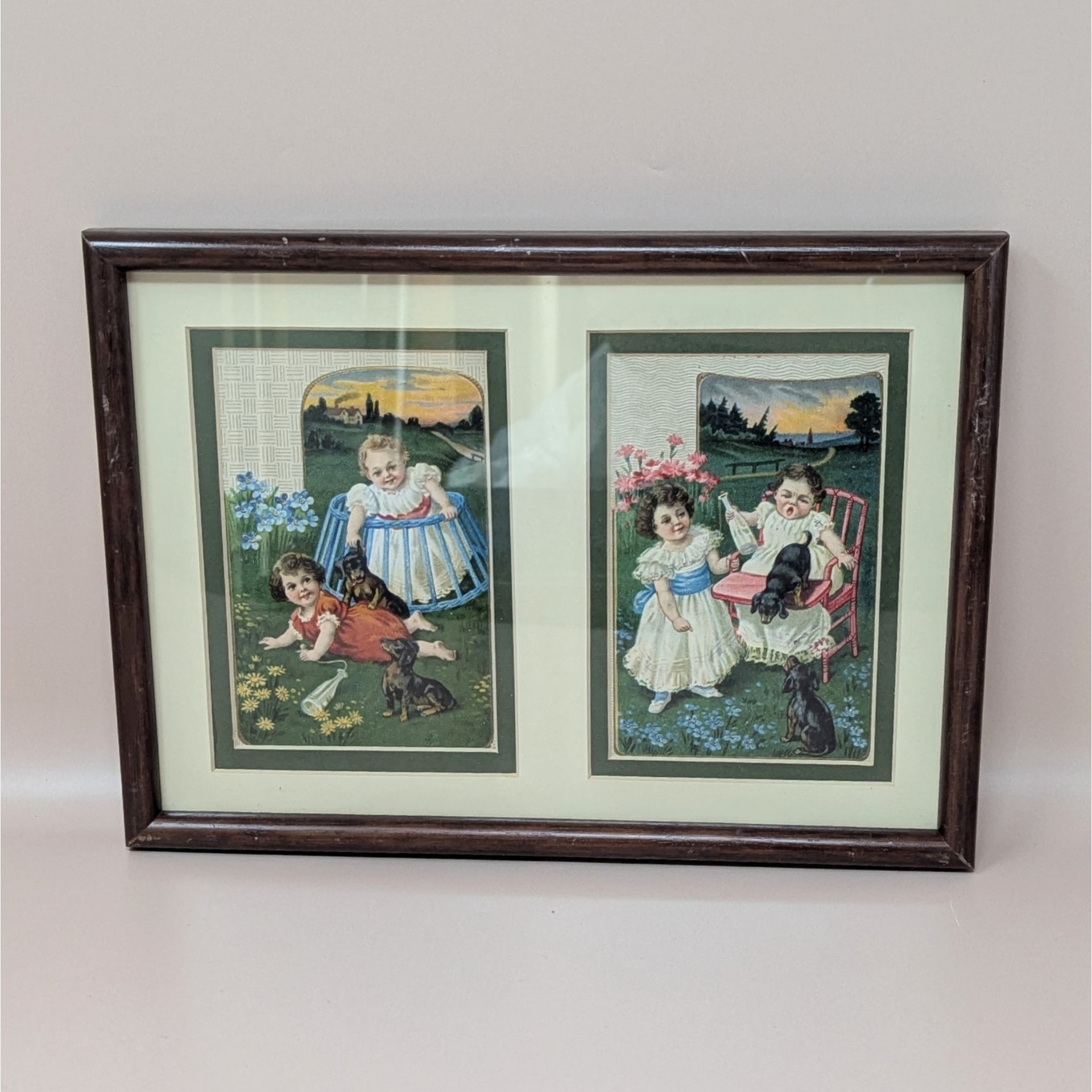 Sasparella Advertising Cards – Set of 2 Framed Art – Vintage Victorian Style Trade Cards