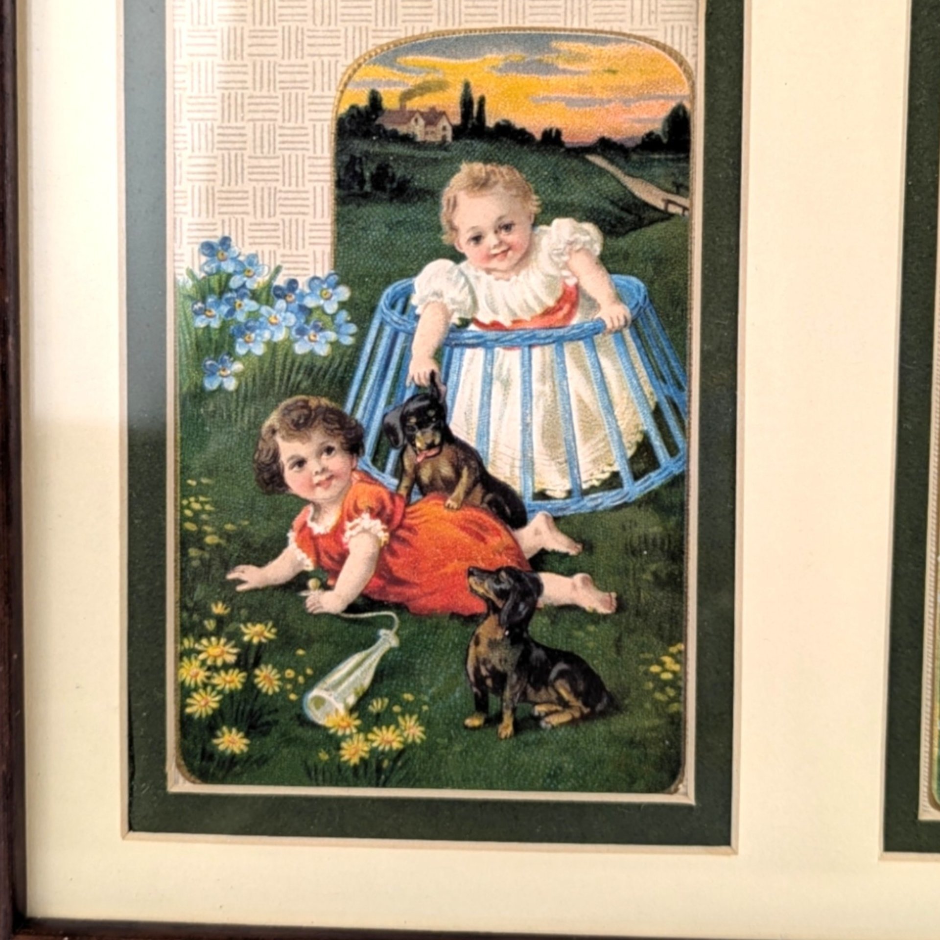 Set Of 2 Vintage Framed Sarsaparilla Advertising Cards Wall Hangings