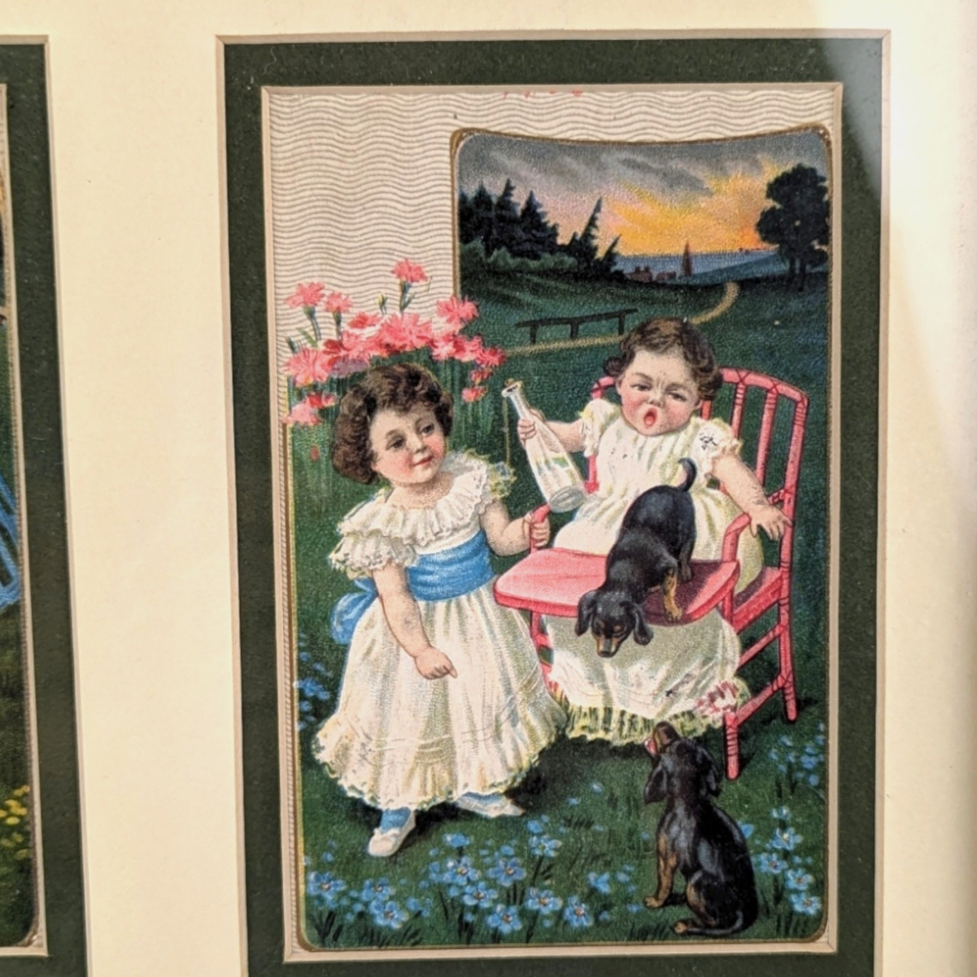 Set Of 2 Vintage Framed Sarsaparilla Advertising Cards Wall Hangings