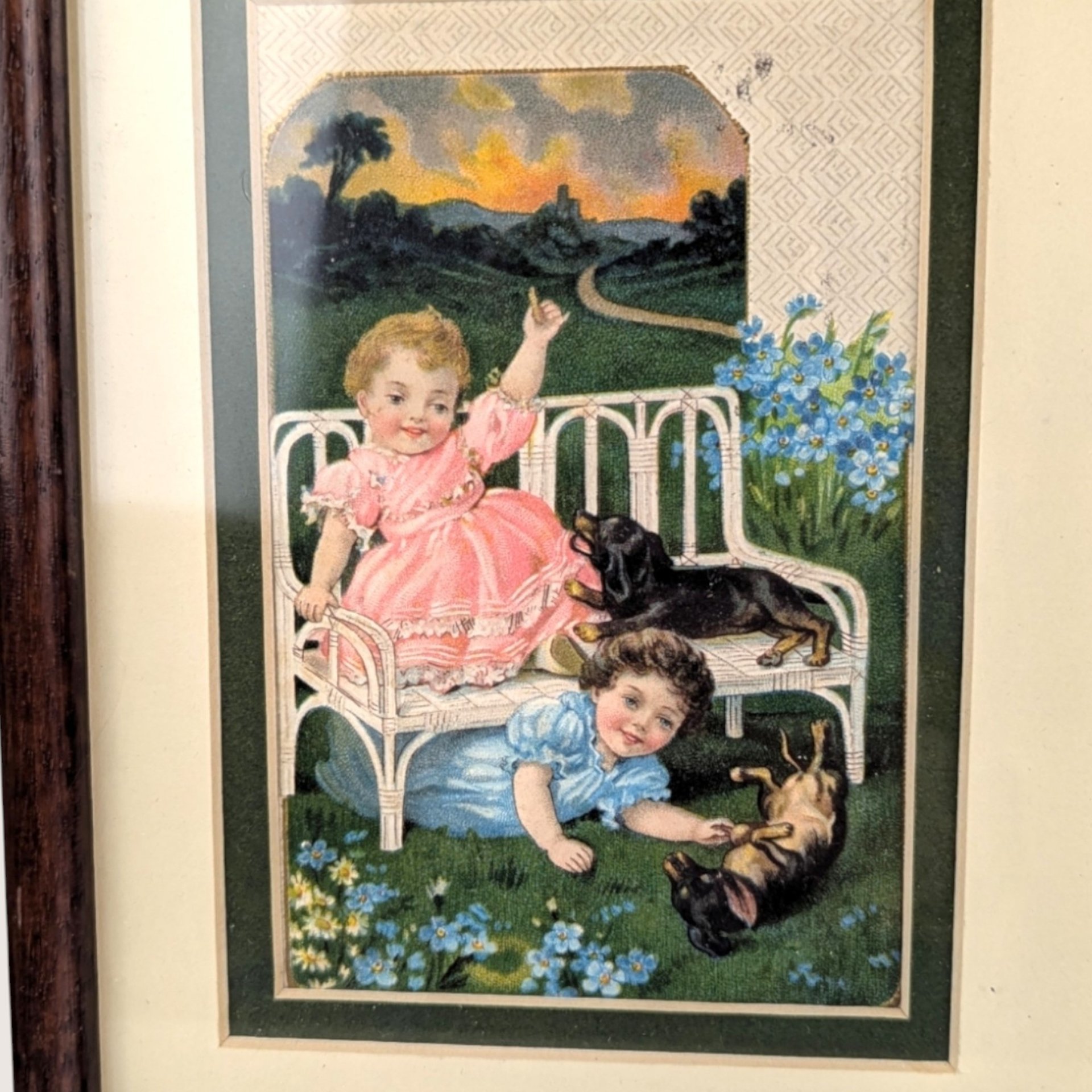 Set Of 2 Vintage Framed Sarsaparilla Advertising Cards Wall Hangings