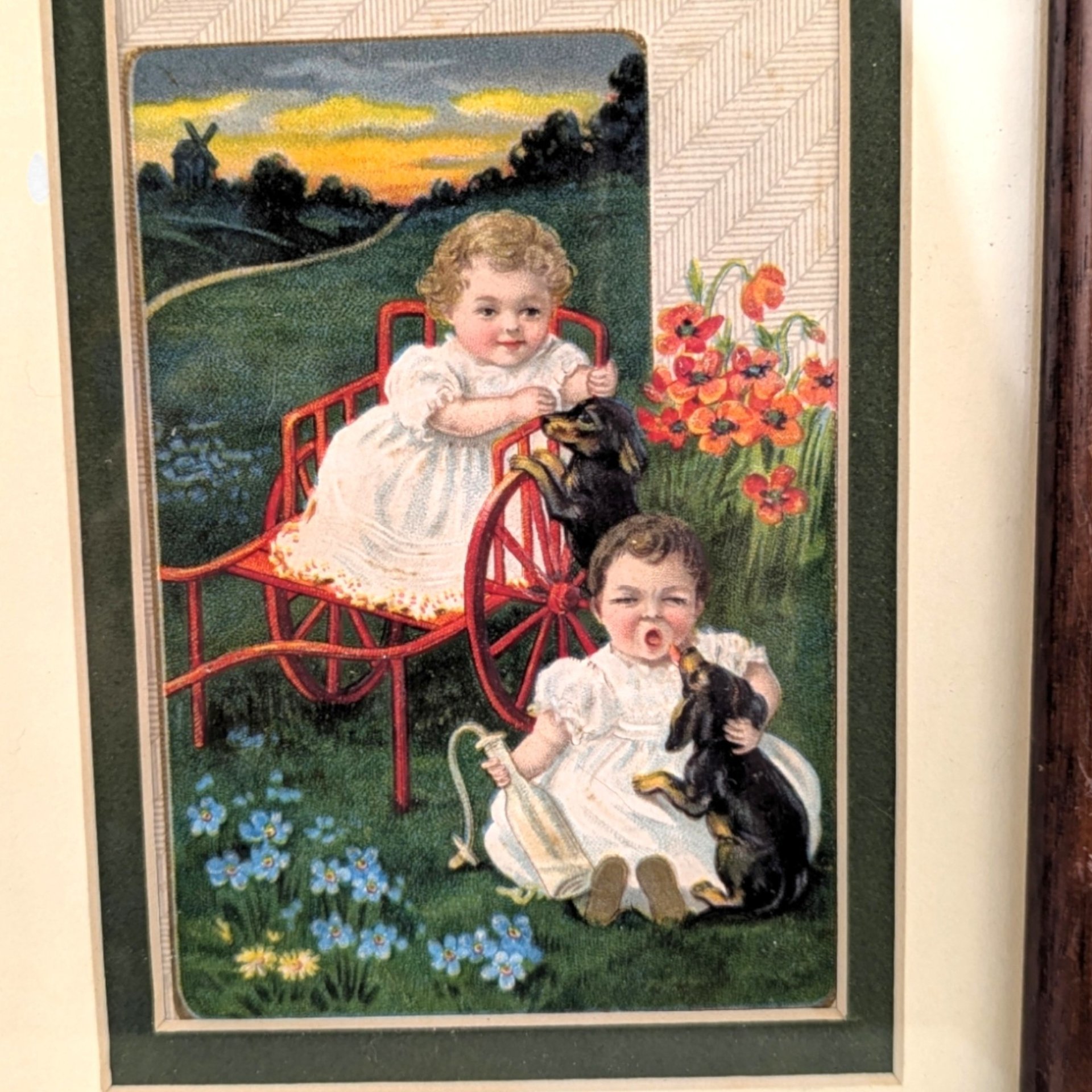 Set Of 2 Vintage Framed Sarsaparilla Advertising Cards Wall Hangings
