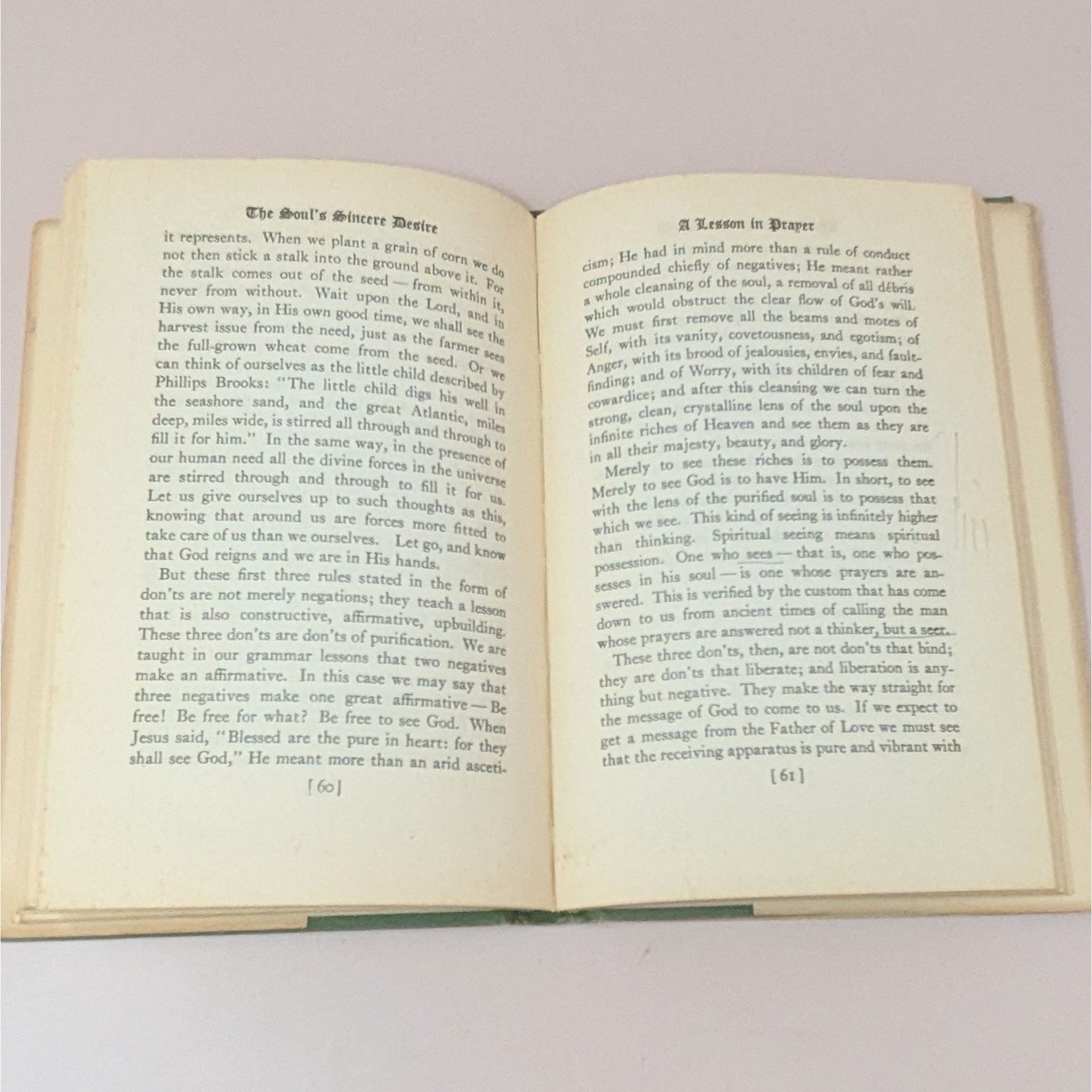 1946 The Soul's Sincere Desire Hardcover – Glenn Clark – Christian Meditative Gift