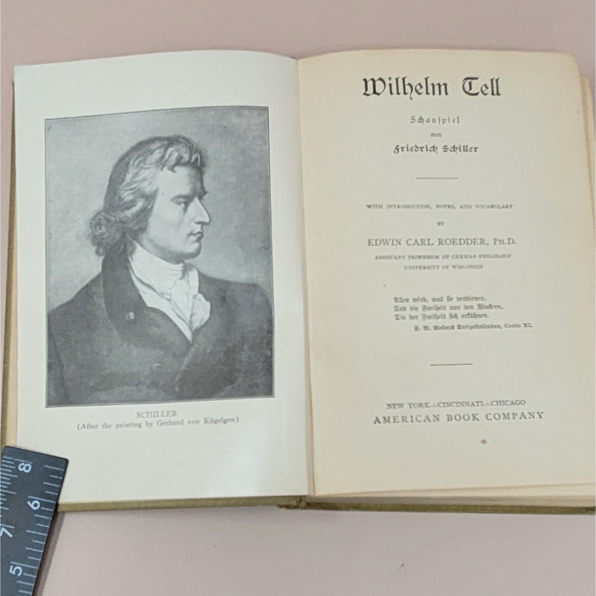 1905 Wilhelm Tell Hardcover – Friedrich Schiller – Antique German Literature