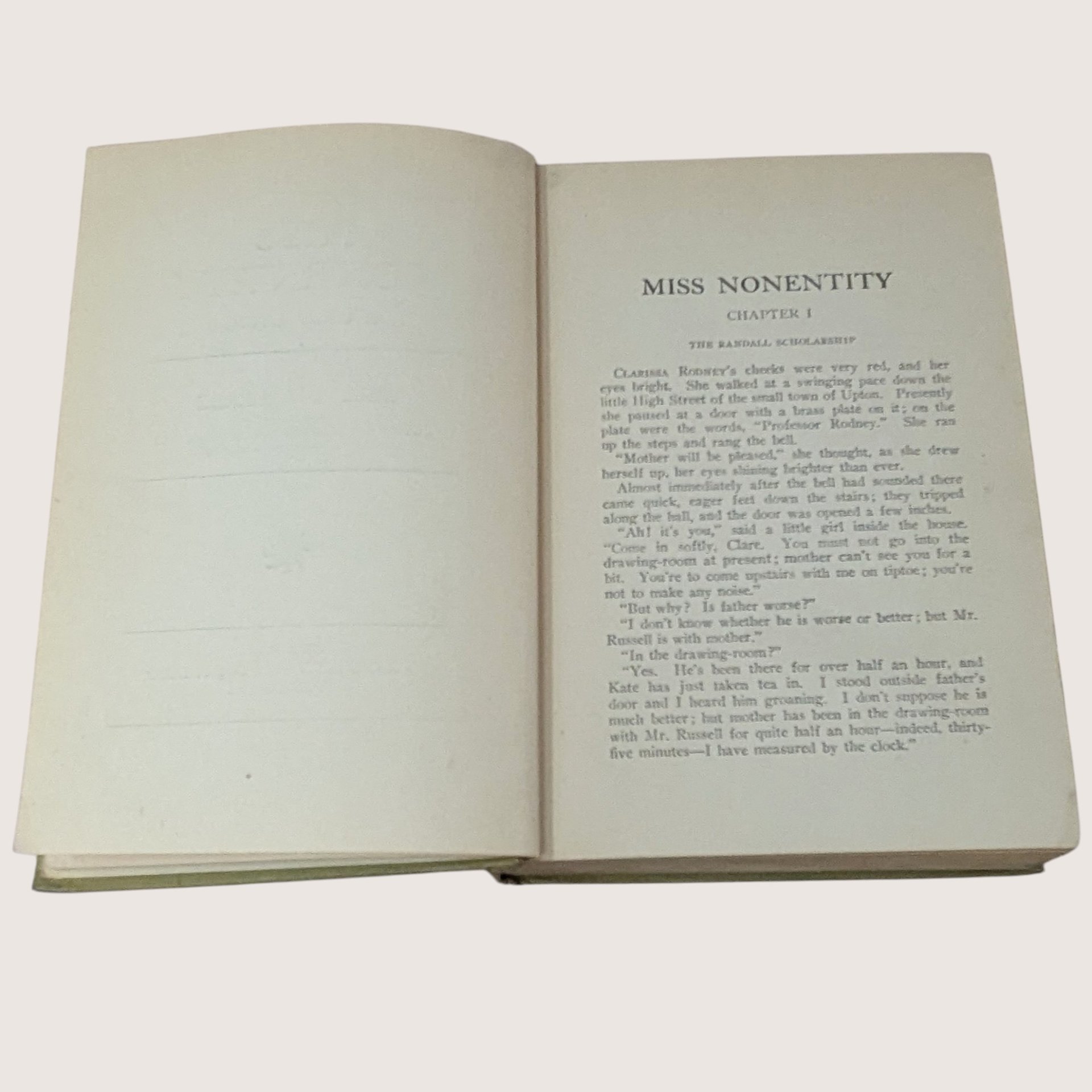 1900 Miss Nonentity Mrs. L.T. Meade Hardcover Book