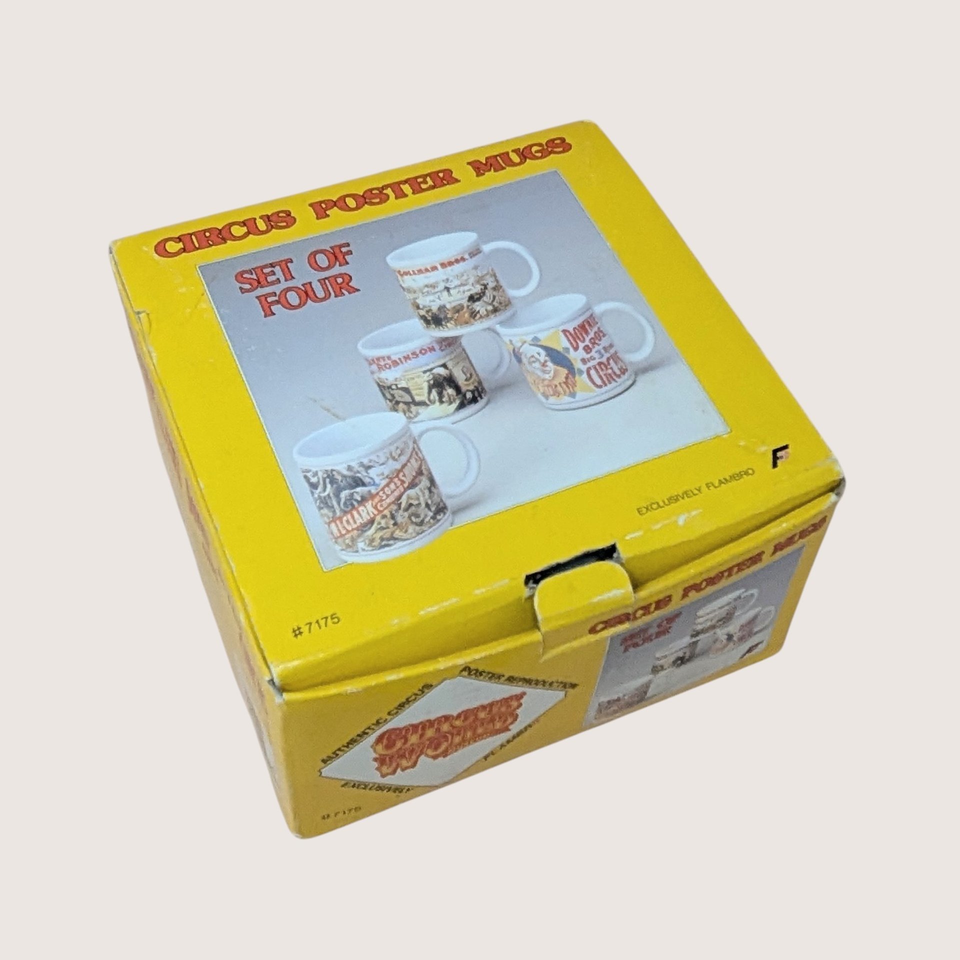 1987 Flambro Circus Poster Mugs Set of 4