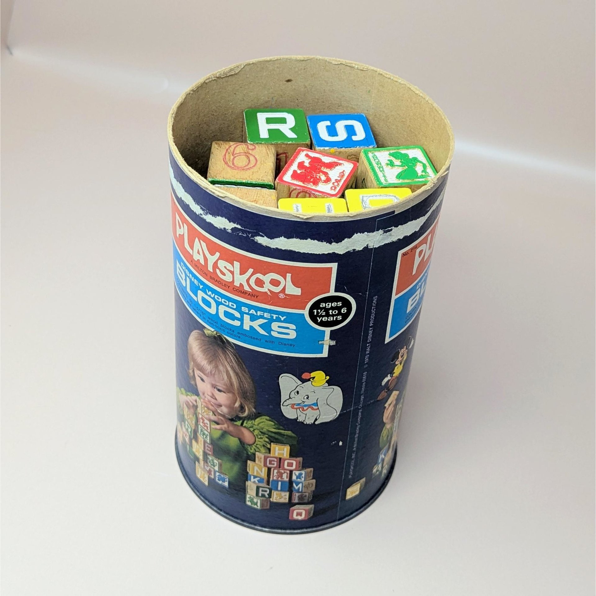 1970 Playskool Disney Wood Safety Blocks