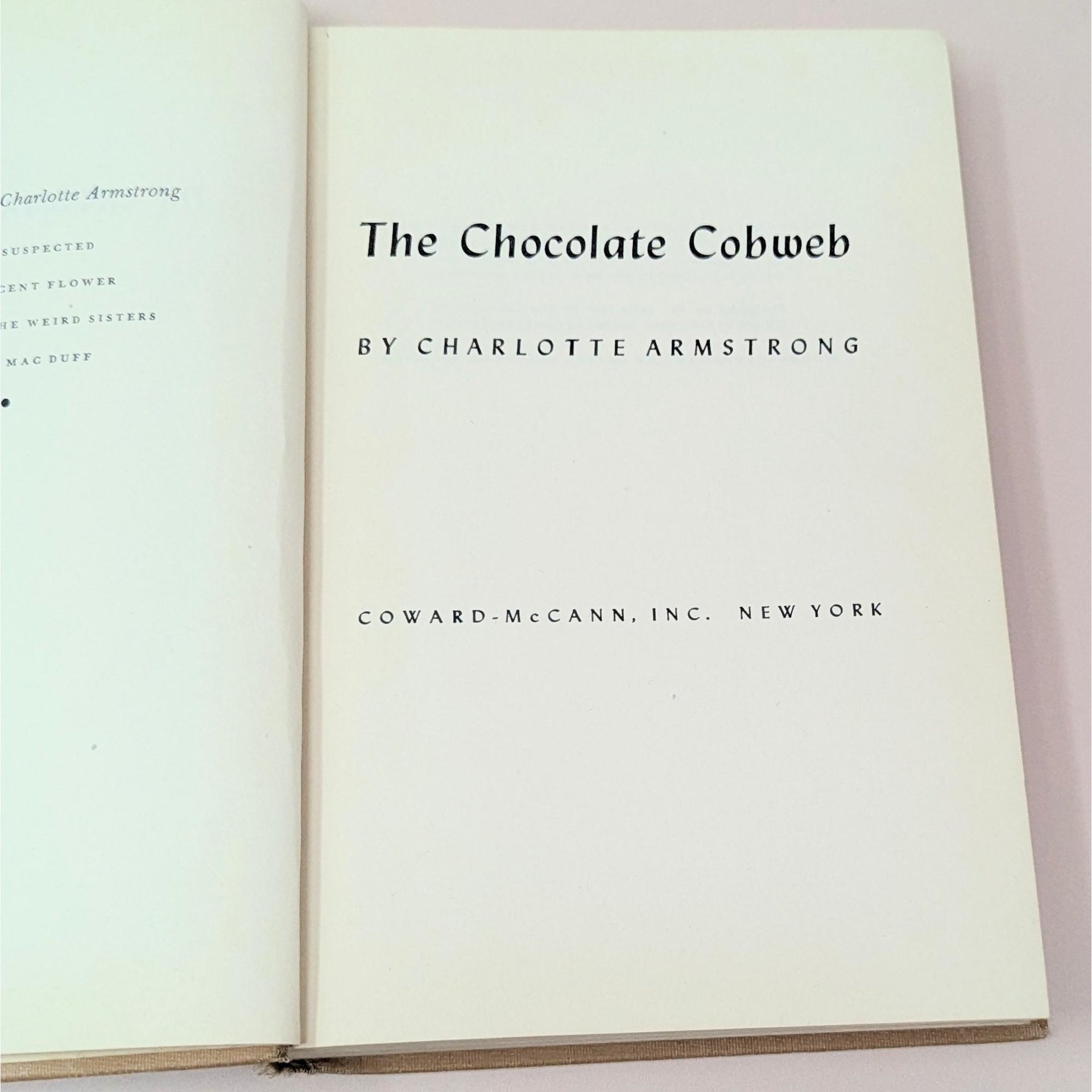 1948 The Chocolate Cobweb by Charlotte Armstrong