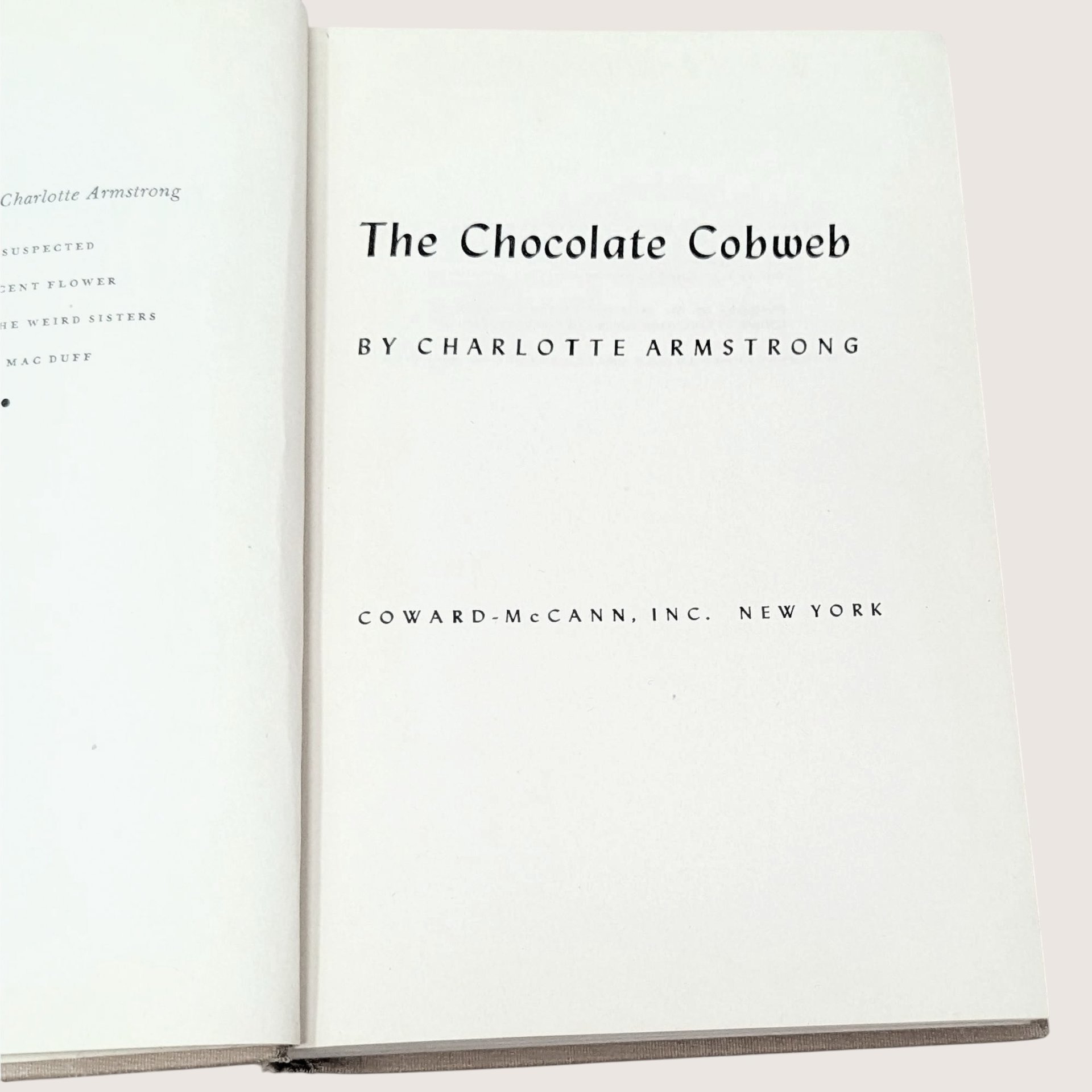 1948 The Chocolate Cobweb by Charlotte Armstrong