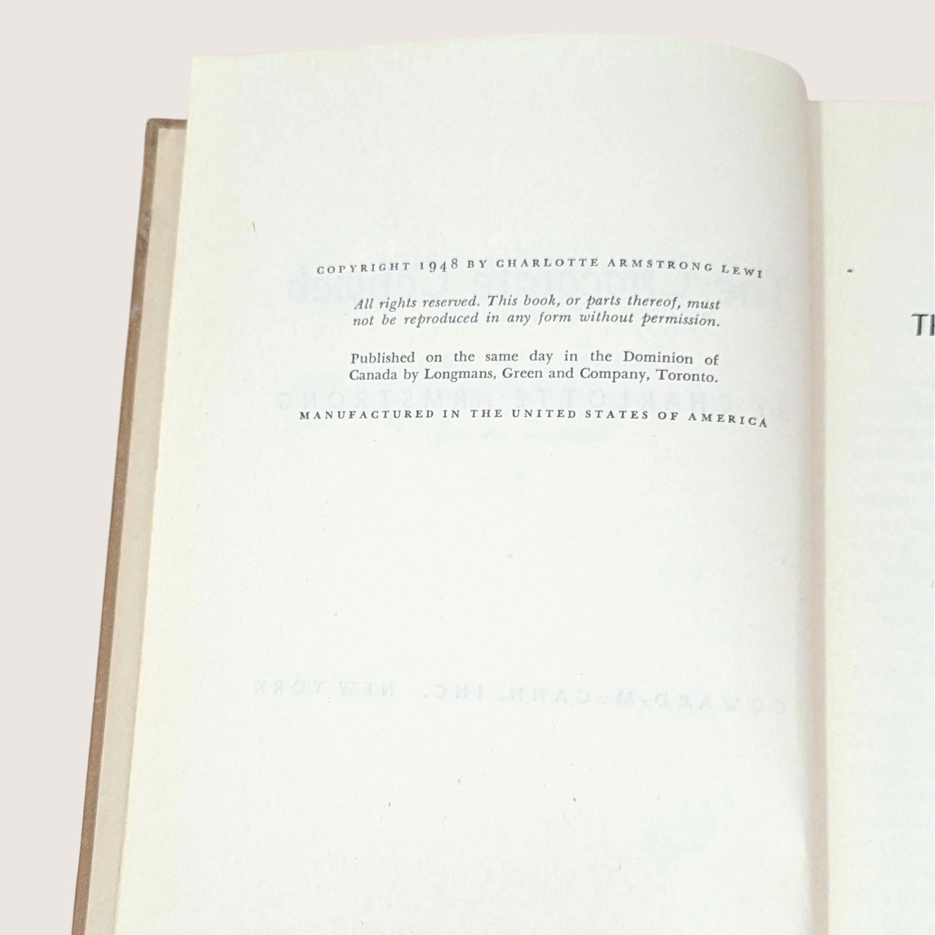 1948 The Chocolate Cobweb by Charlotte Armstrong
