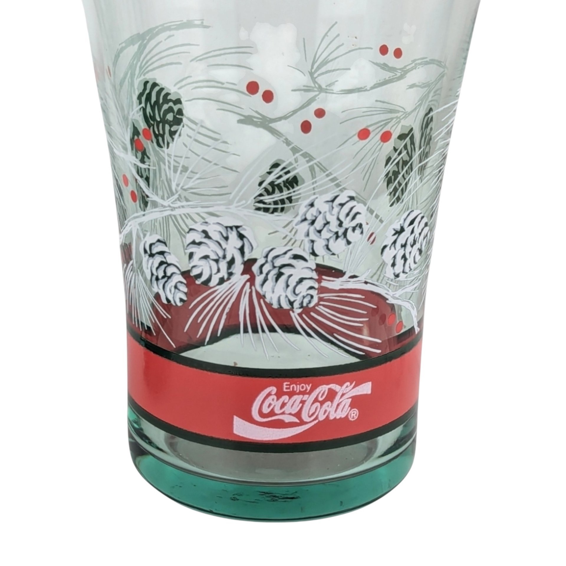 Set of 4 Vintage Coca-Cola Pine Cone and Tree Glasses