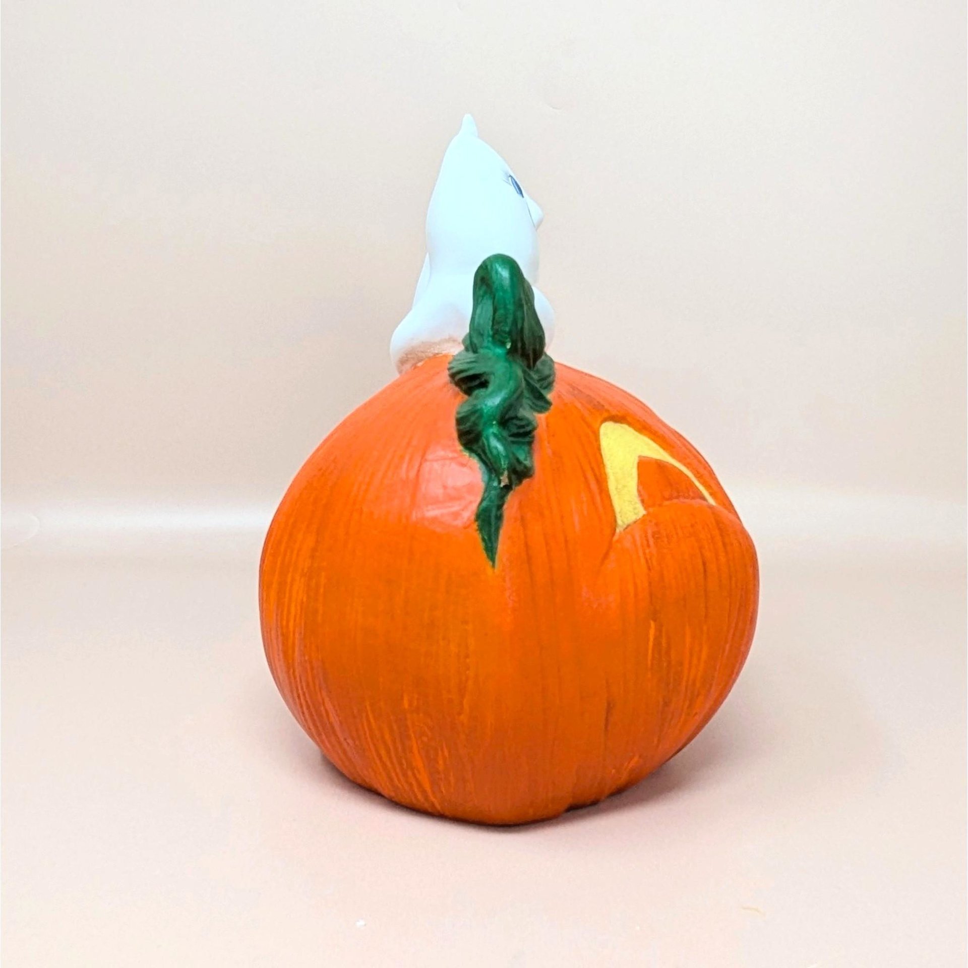 Vintage Halloween Ceramic Ghost and Pumpkin Figurine