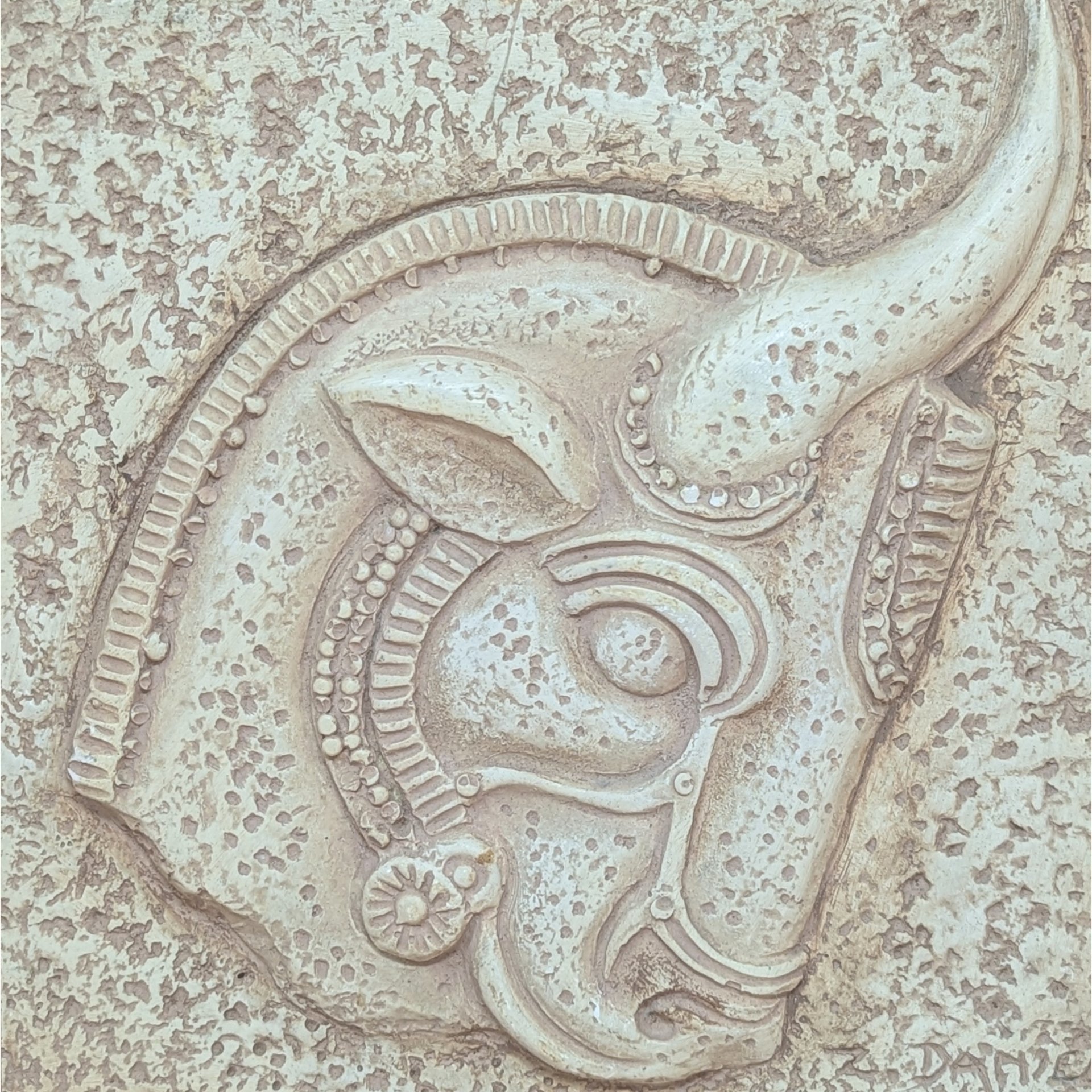 1960s Z. Danjell Greek Wall Art: Horse & Bull Plaster Pair