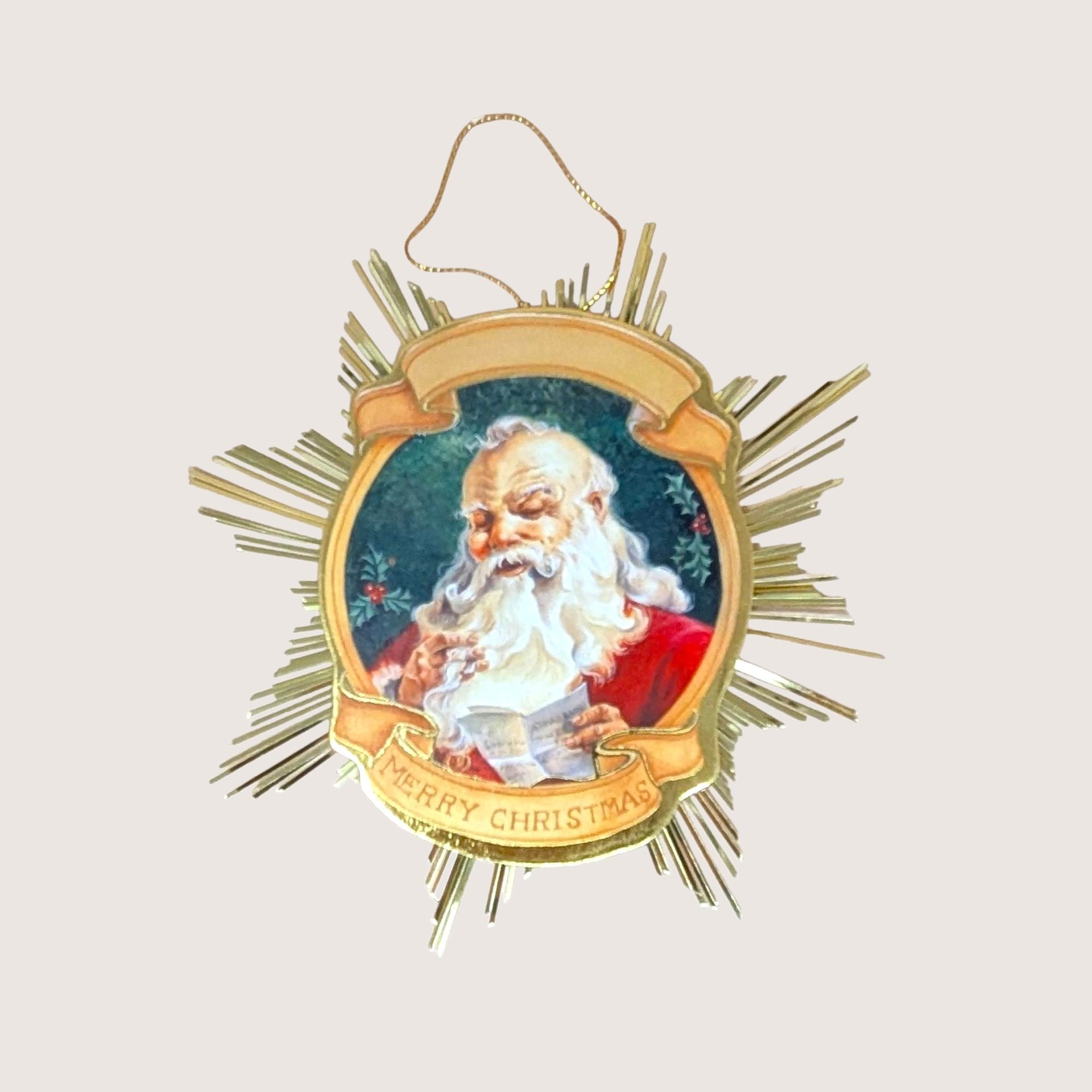 1991 Roman Inc Santa Starburst Ornaments Set of 4