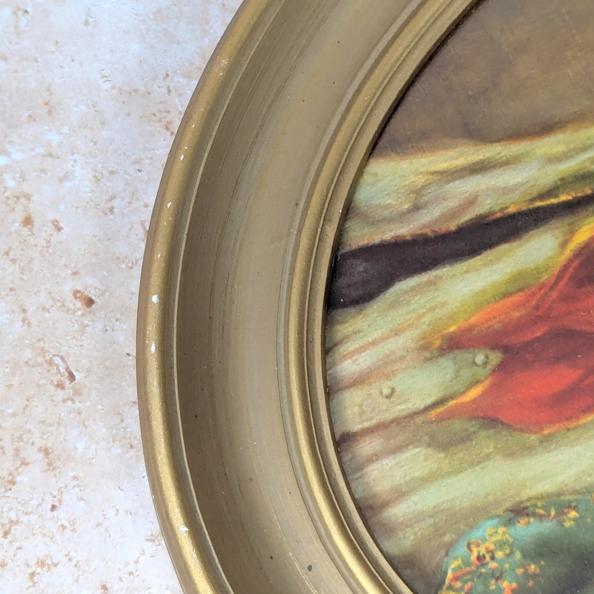 1950s Ann Allaben Chico and Elena Oval Framed Prints Pair