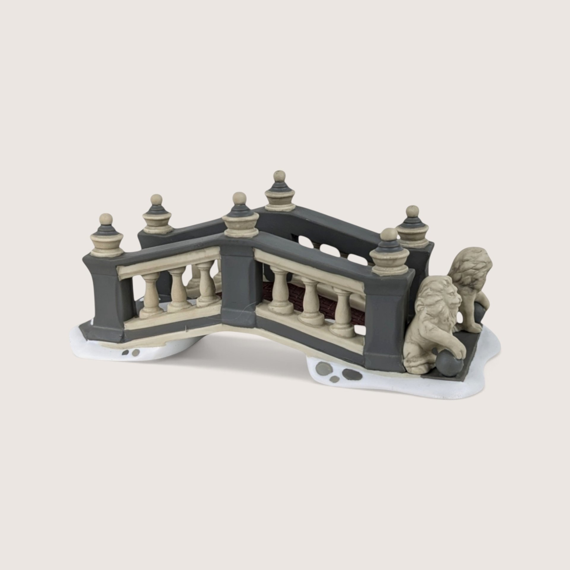 Pair of Vintage Department 56 Heritage Village Lionhead Bridges