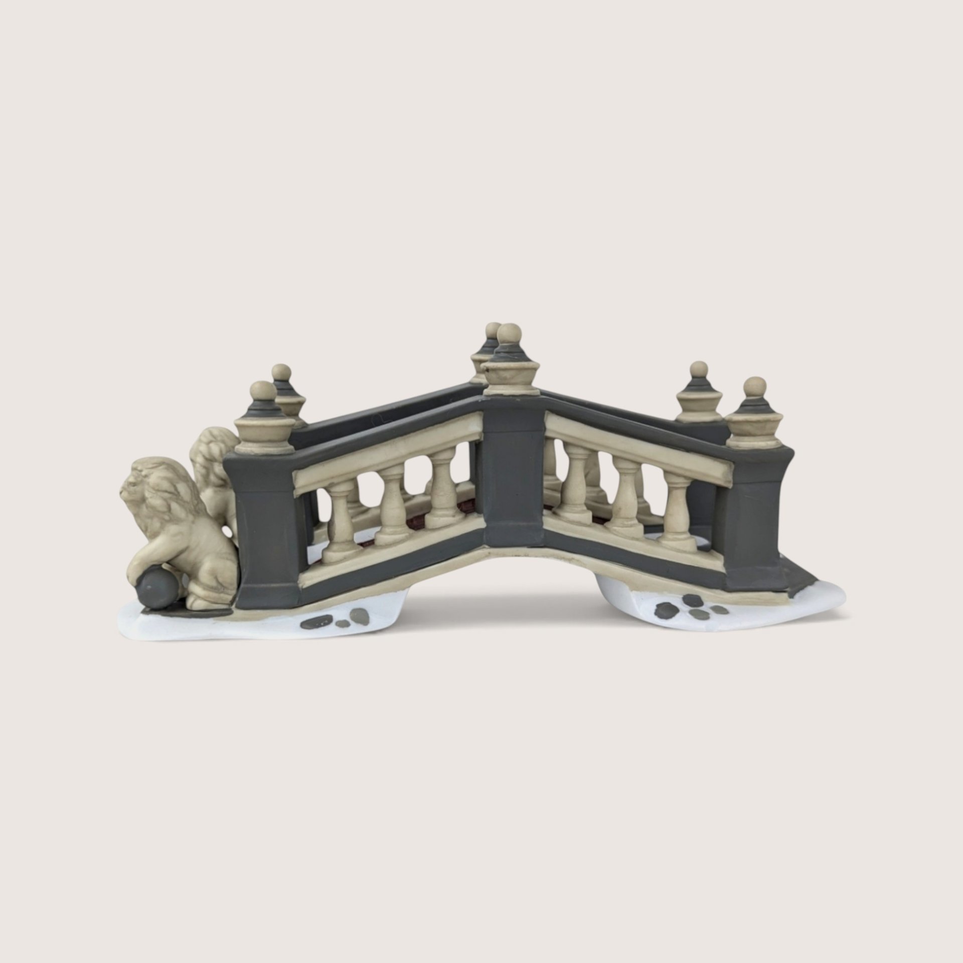 Pair of Vintage Department 56 Heritage Village Lionhead Bridges