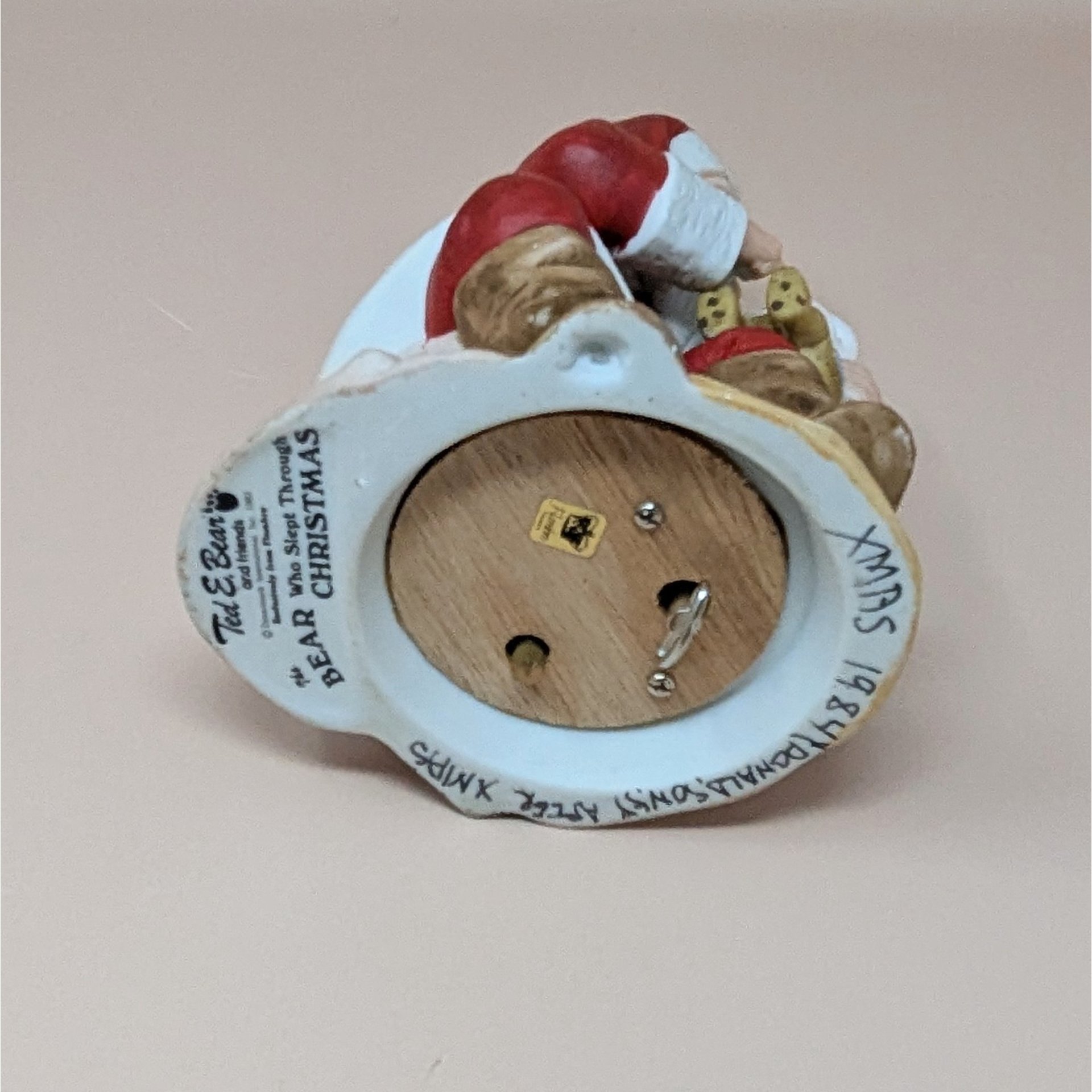 1983 Ted E Bear Santa with Skull Ceramic Music Box