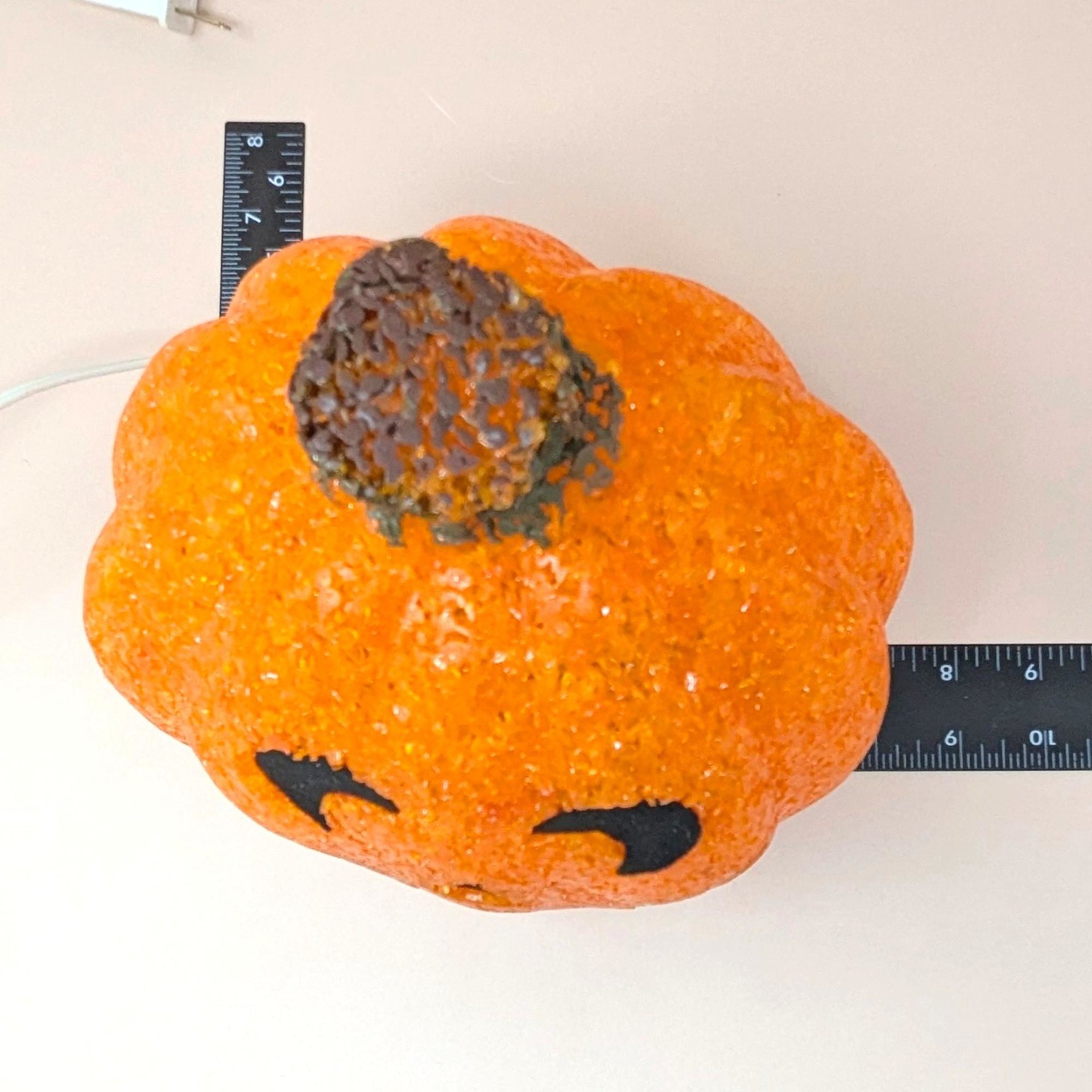 1990s Vintage Popcorn Melted Plastic Jack O'Lantern Light