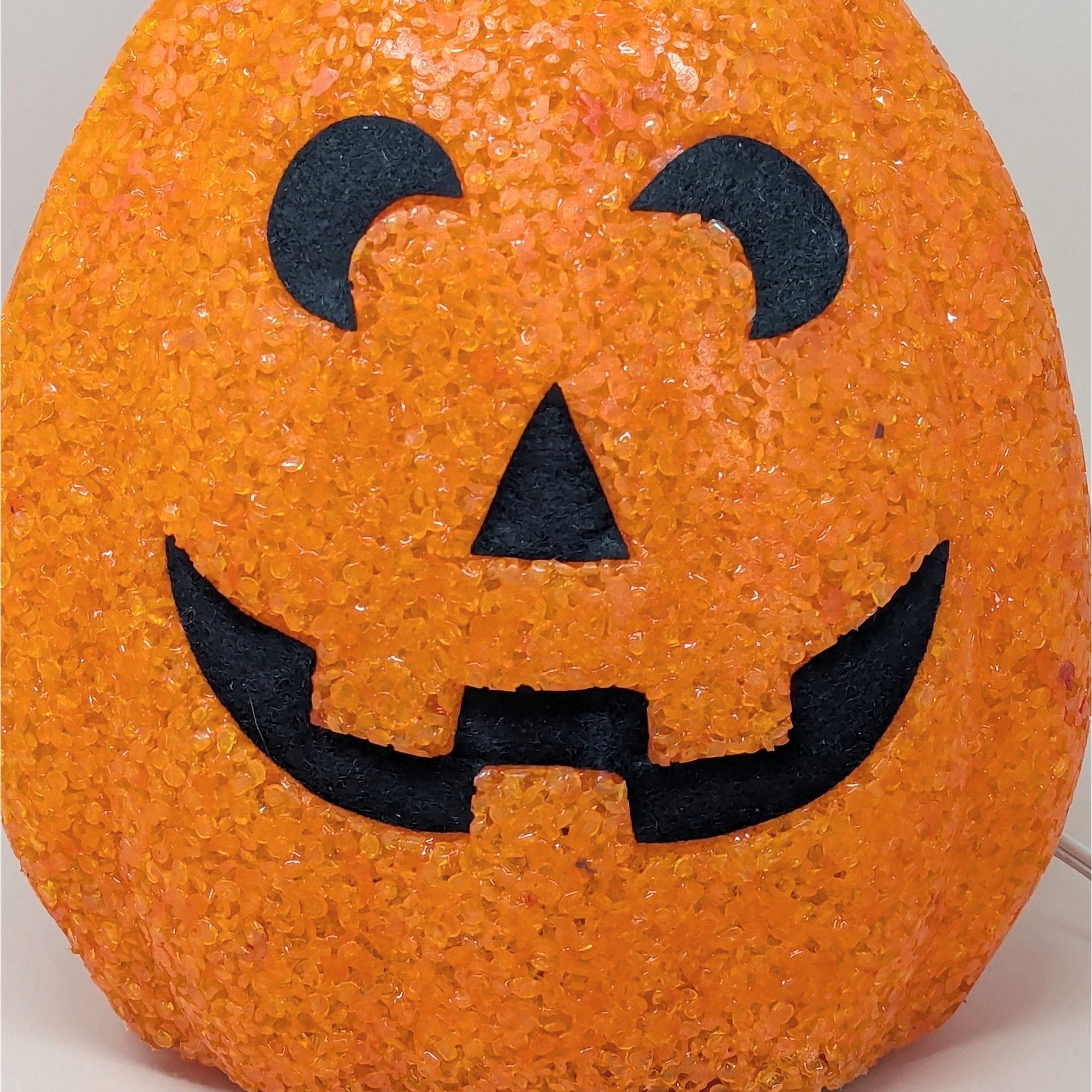 1990s Vintage Popcorn Melted Plastic Jack O'Lantern Light