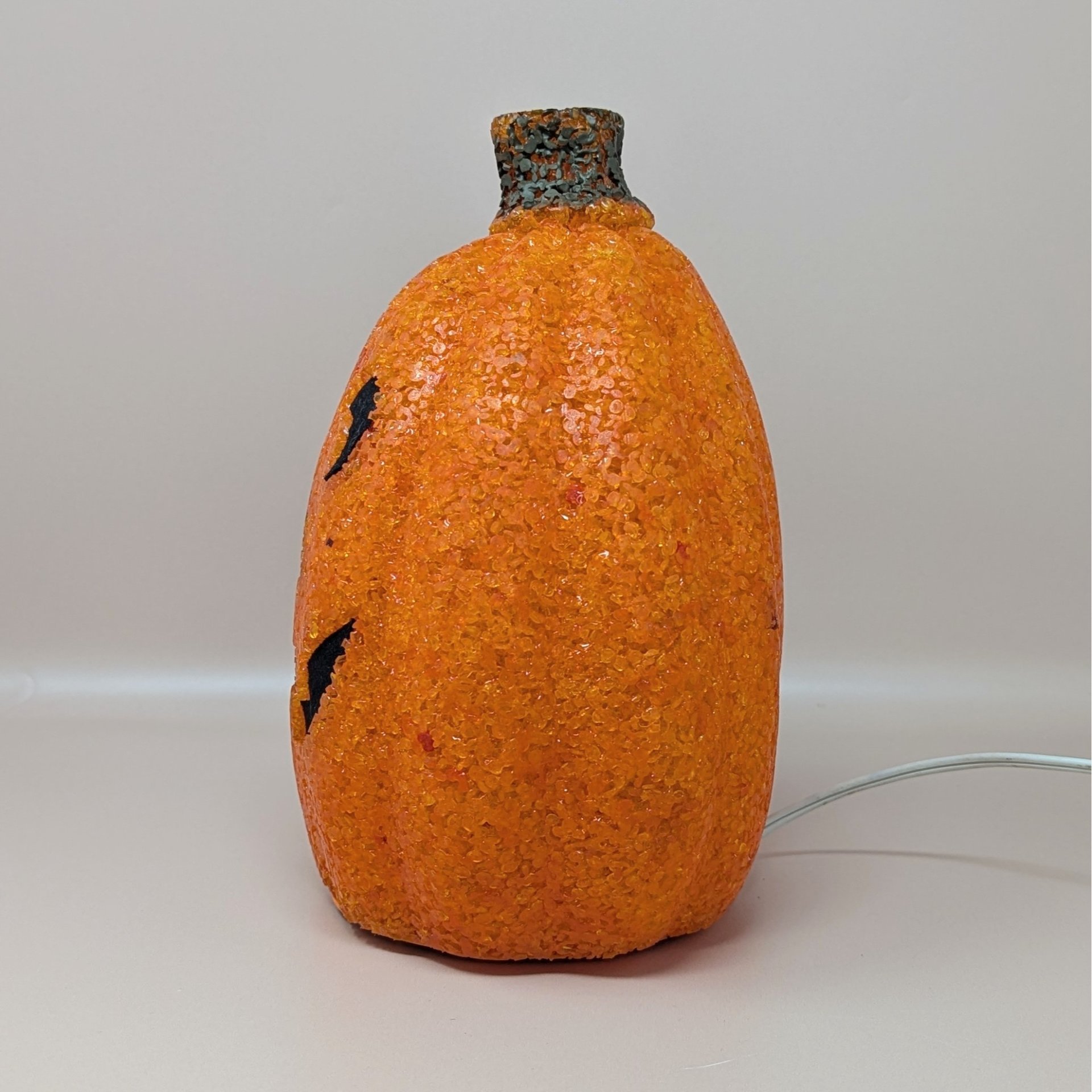1990s Vintage Popcorn Melted Plastic Jack O'Lantern Light