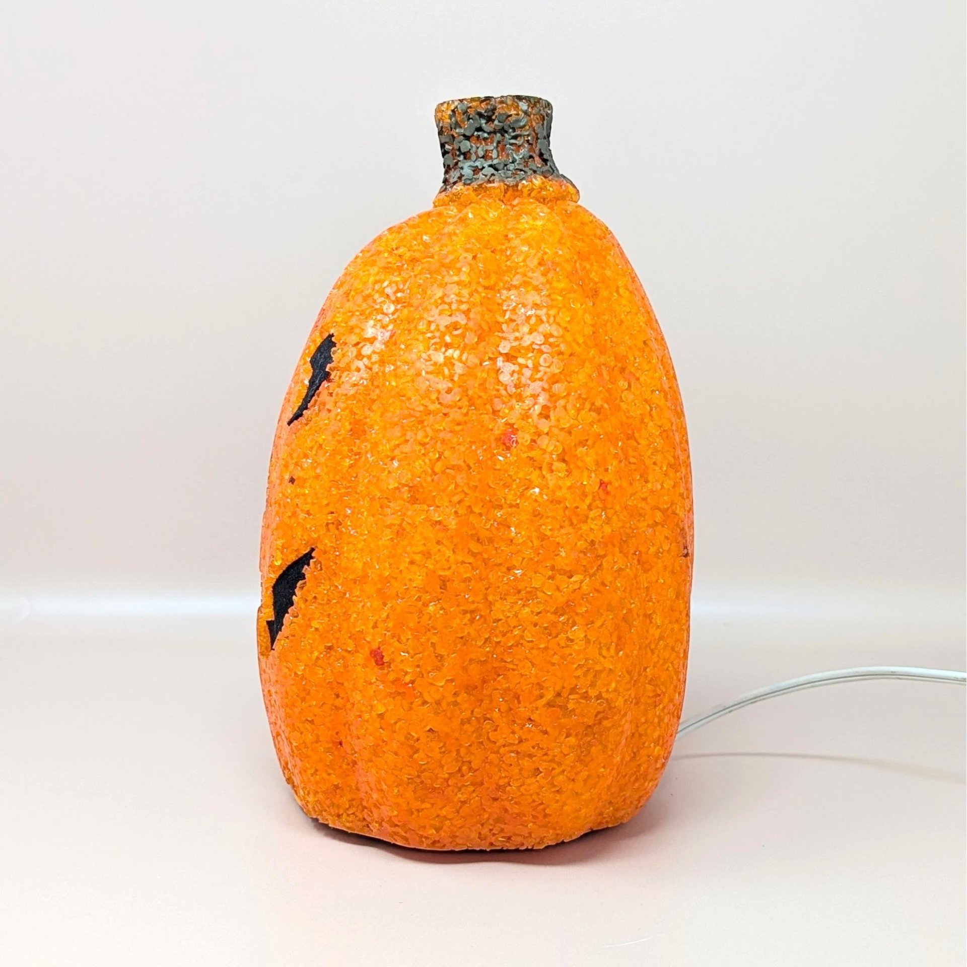 1990s Vintage Popcorn Melted Plastic Jack O'Lantern Light