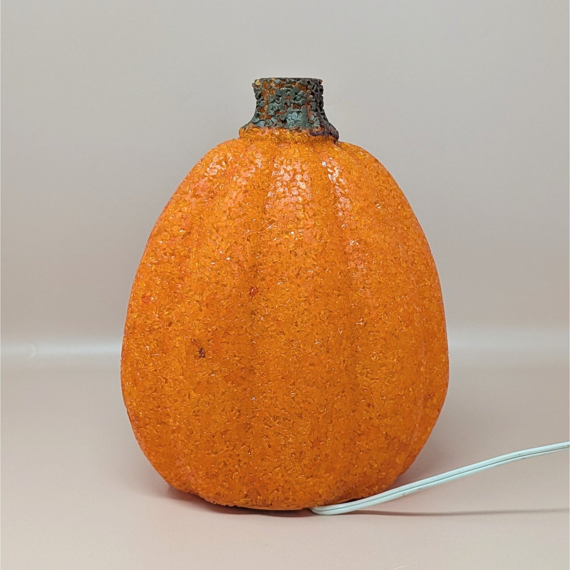 1990s Vintage Popcorn Melted Plastic Jack O'Lantern Light